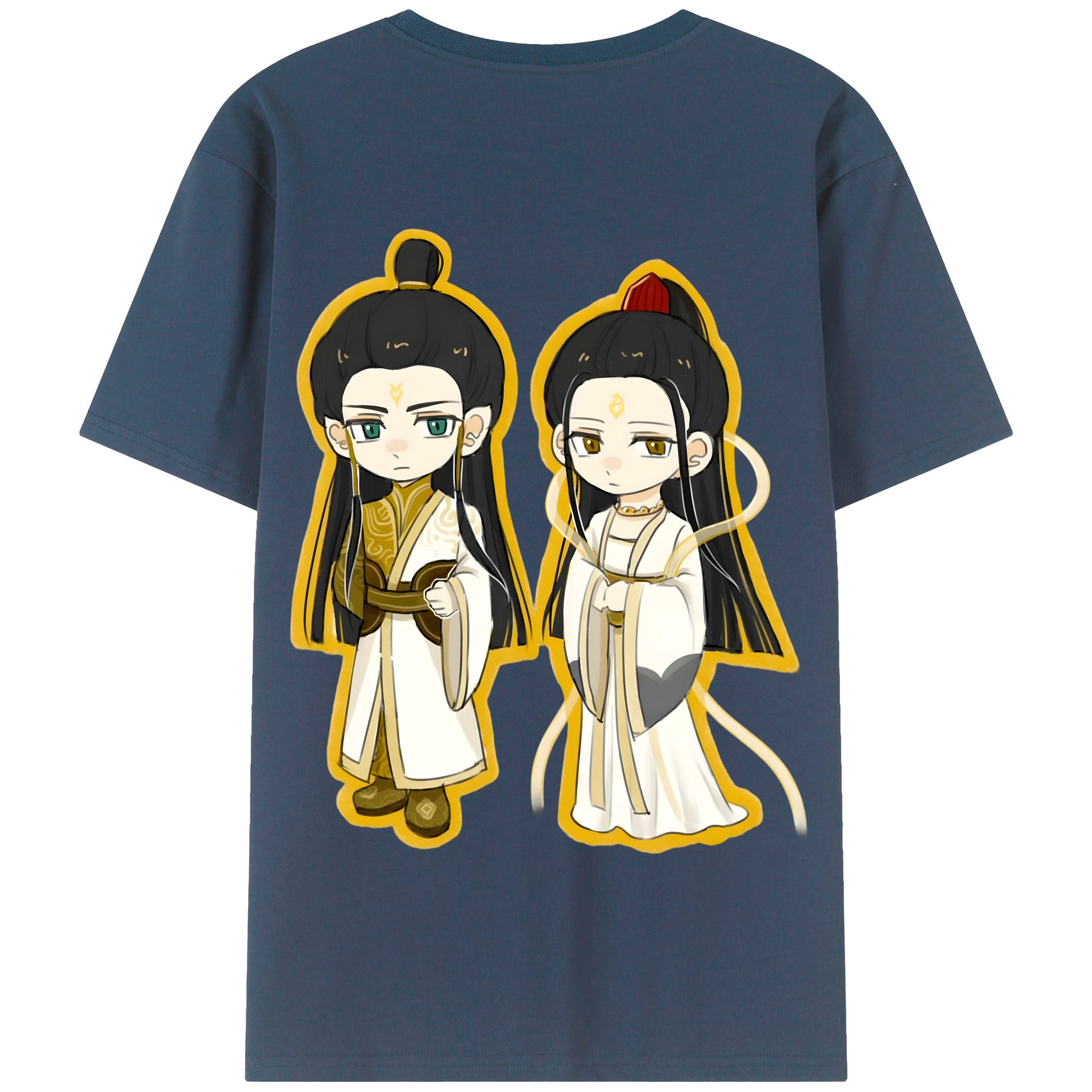 （画像用） Ne Zha 2 ナタ 魔童の大暴れ 綿100％半袖Tシャツ（背面プリント）