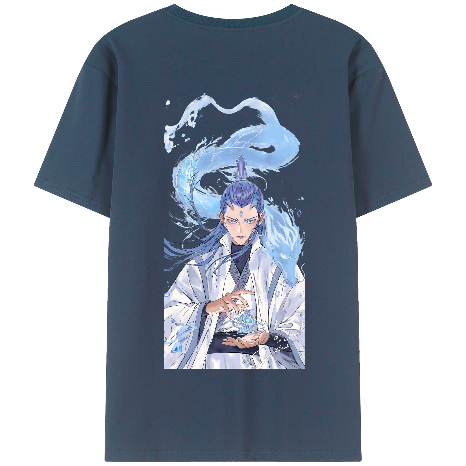 （画像用） Ne Zha 2 ナタ 魔童の大暴れ 綿100％半袖Tシャツ（背面プリント）