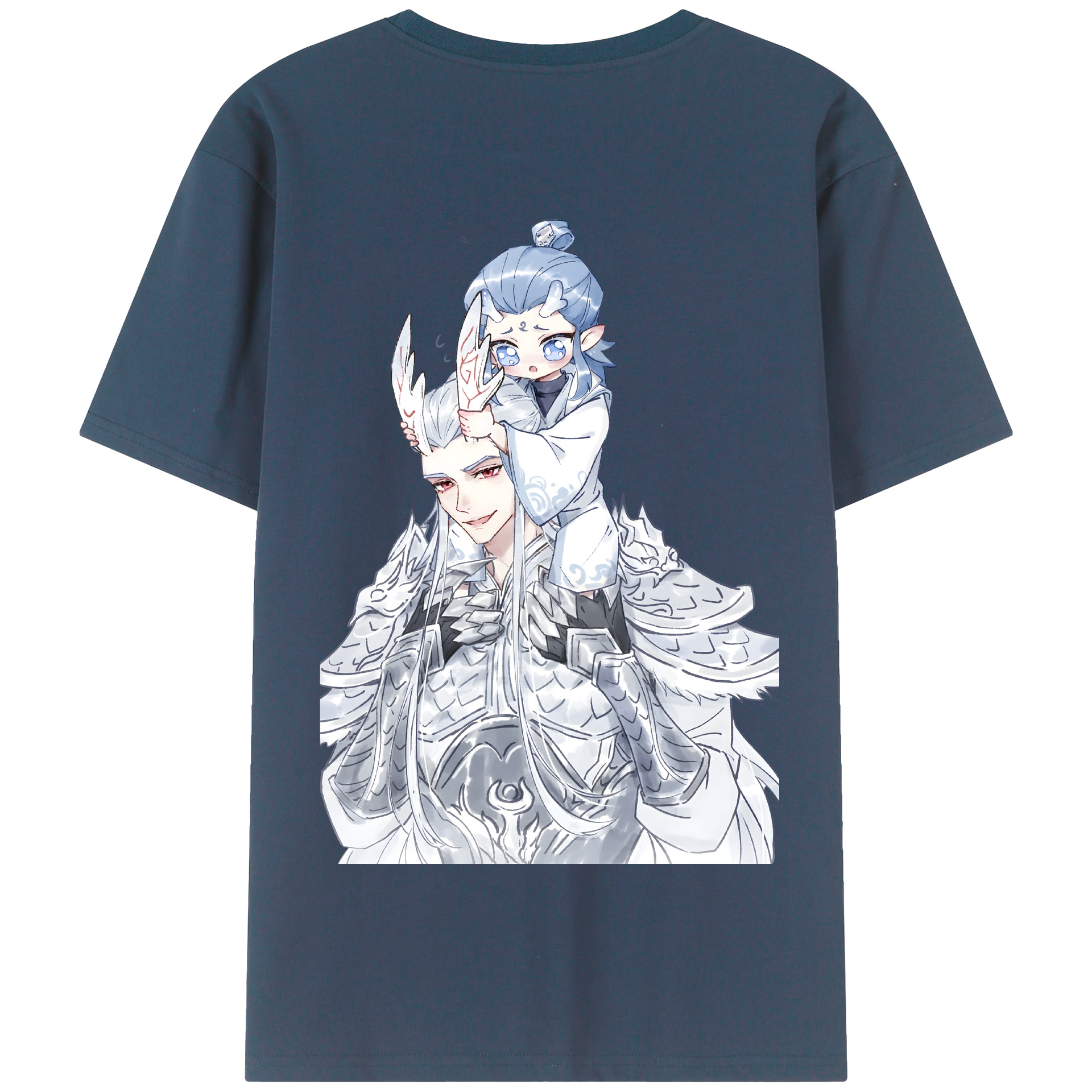 （画像用） Ne Zha 2 ナタ 魔童の大暴れ 綿100％半袖Tシャツ（背面プリント）