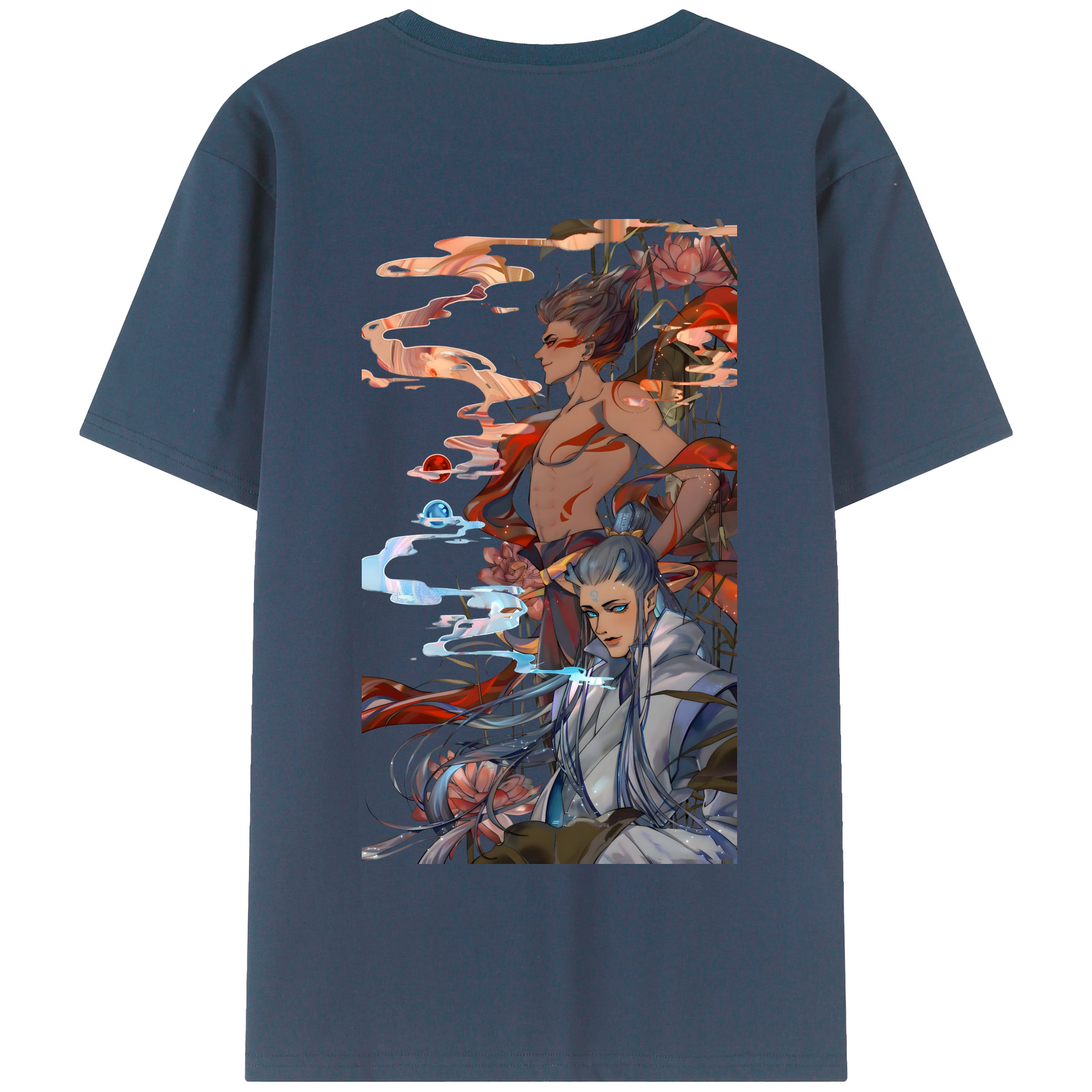 （画像用） Ne Zha 2 ナタ 魔童の大暴れ 綿100％半袖Tシャツ（背面プリント）