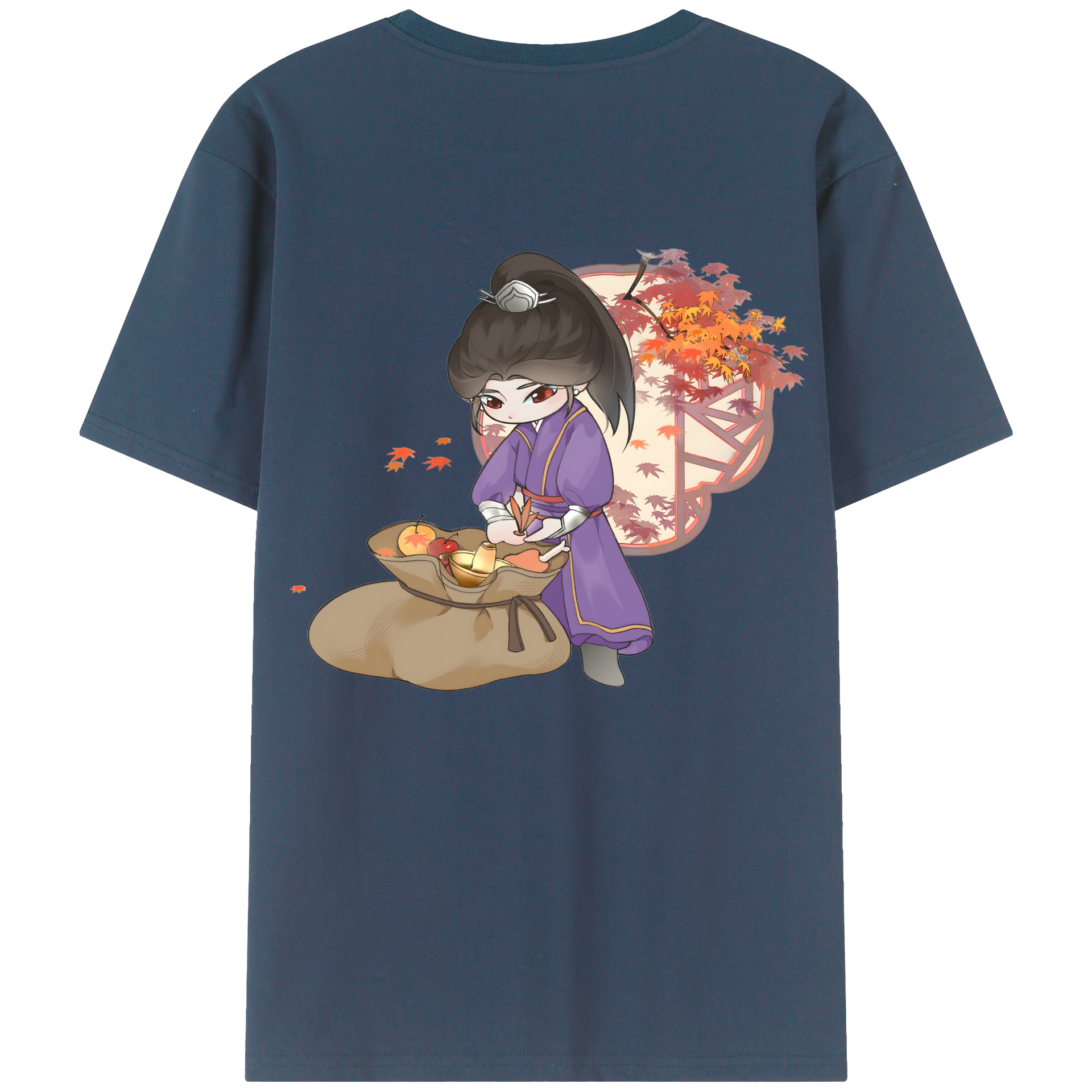 （画像用） Ne Zha 2 ナタ 魔童の大暴れ 綿100％半袖Tシャツ（背面プリント）