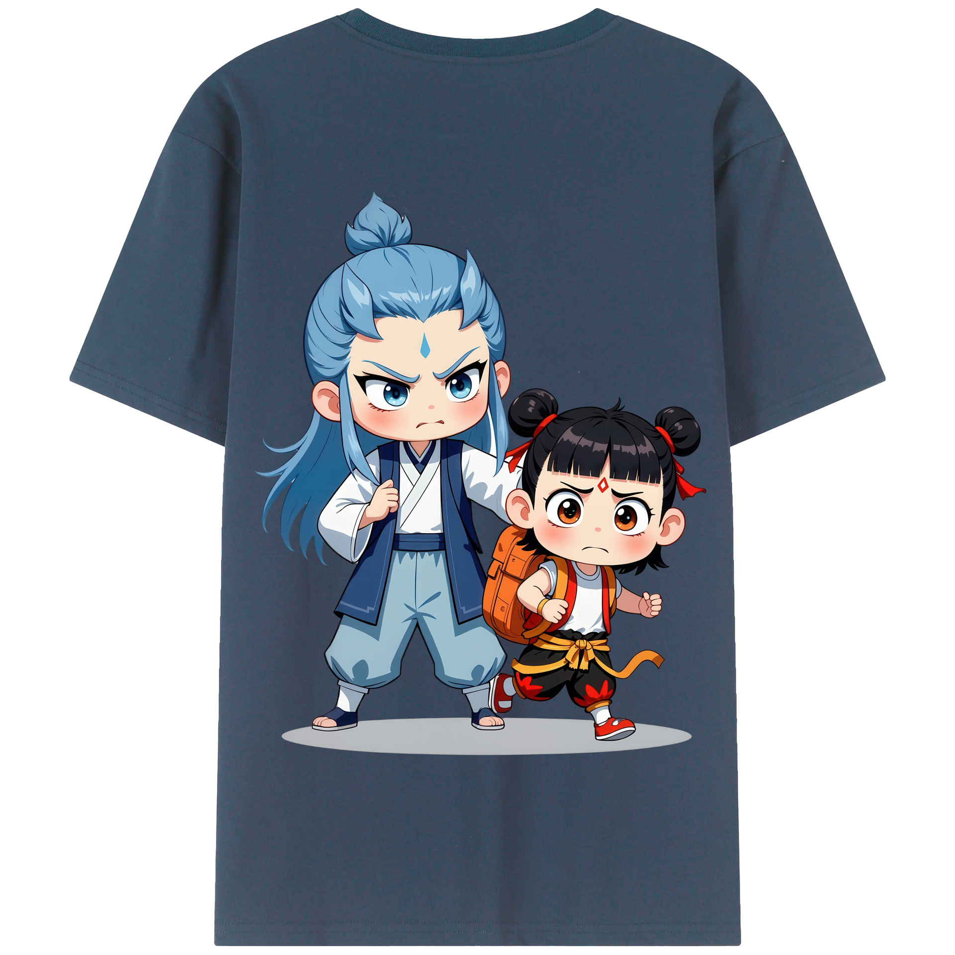 （画像用） Ne Zha 2 ナタ 魔童の大暴れ 綿100％半袖Tシャツ（背面プリント）