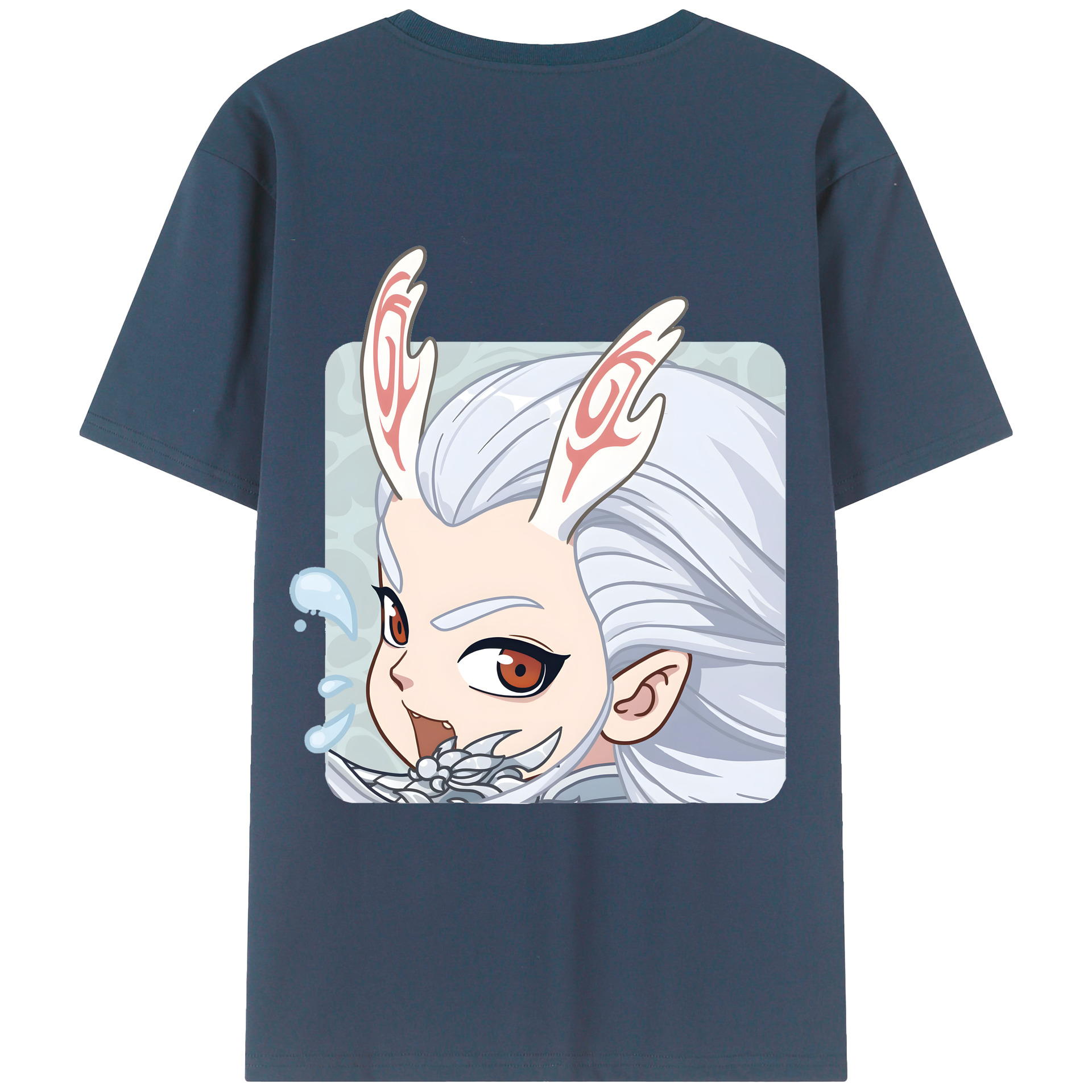 （画像用） Ne Zha 2 ナタ 魔童の大暴れ 綿100％半袖Tシャツ（背面プリント）
