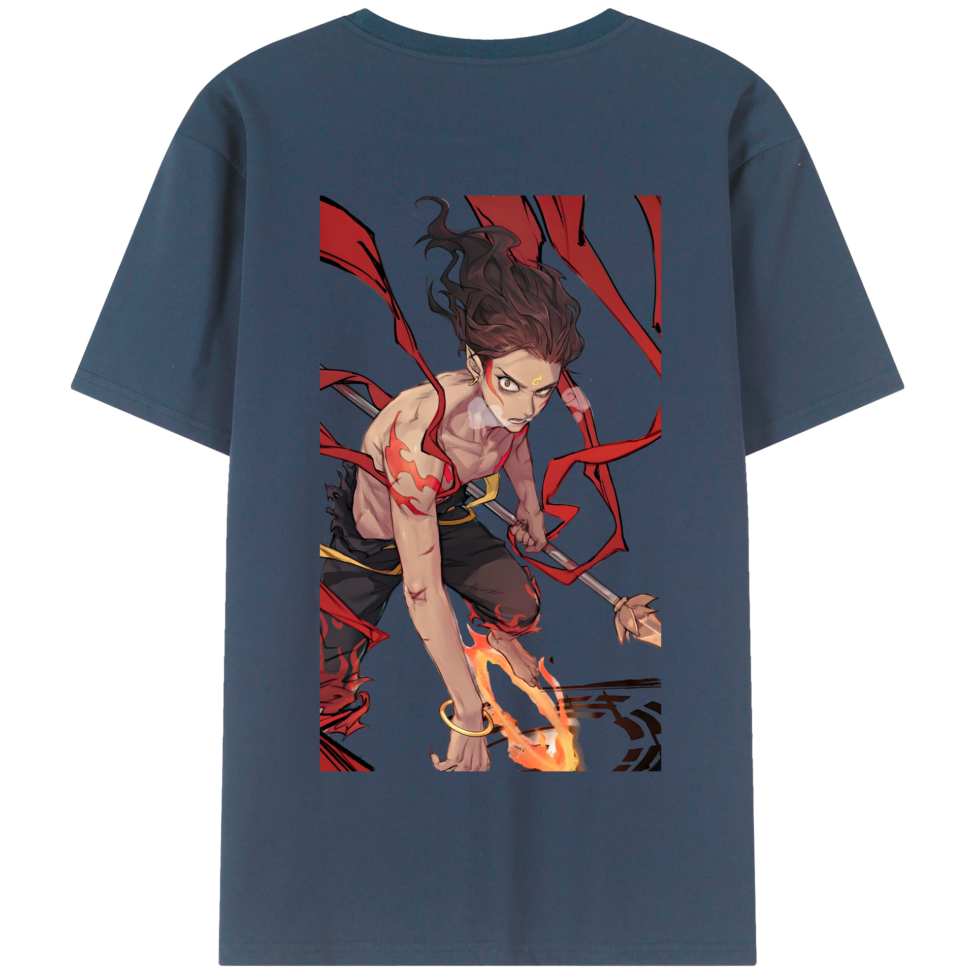 （画像用） Ne Zha 2 ナタ 魔童の大暴れ 綿100％半袖Tシャツ（背面プリント）
