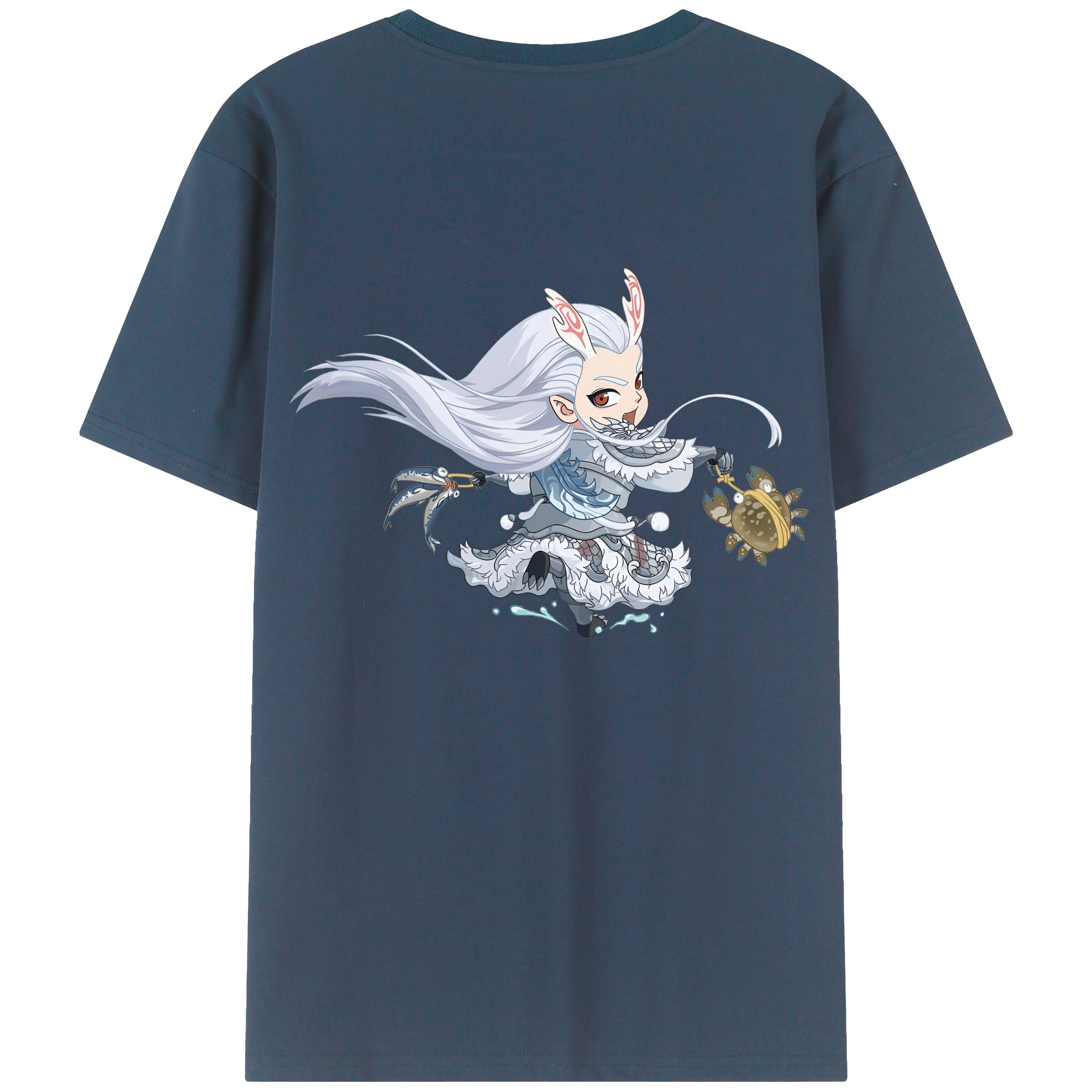 （画像用） Ne Zha 2 ナタ 魔童の大暴れ 綿100％半袖Tシャツ（背面プリント）