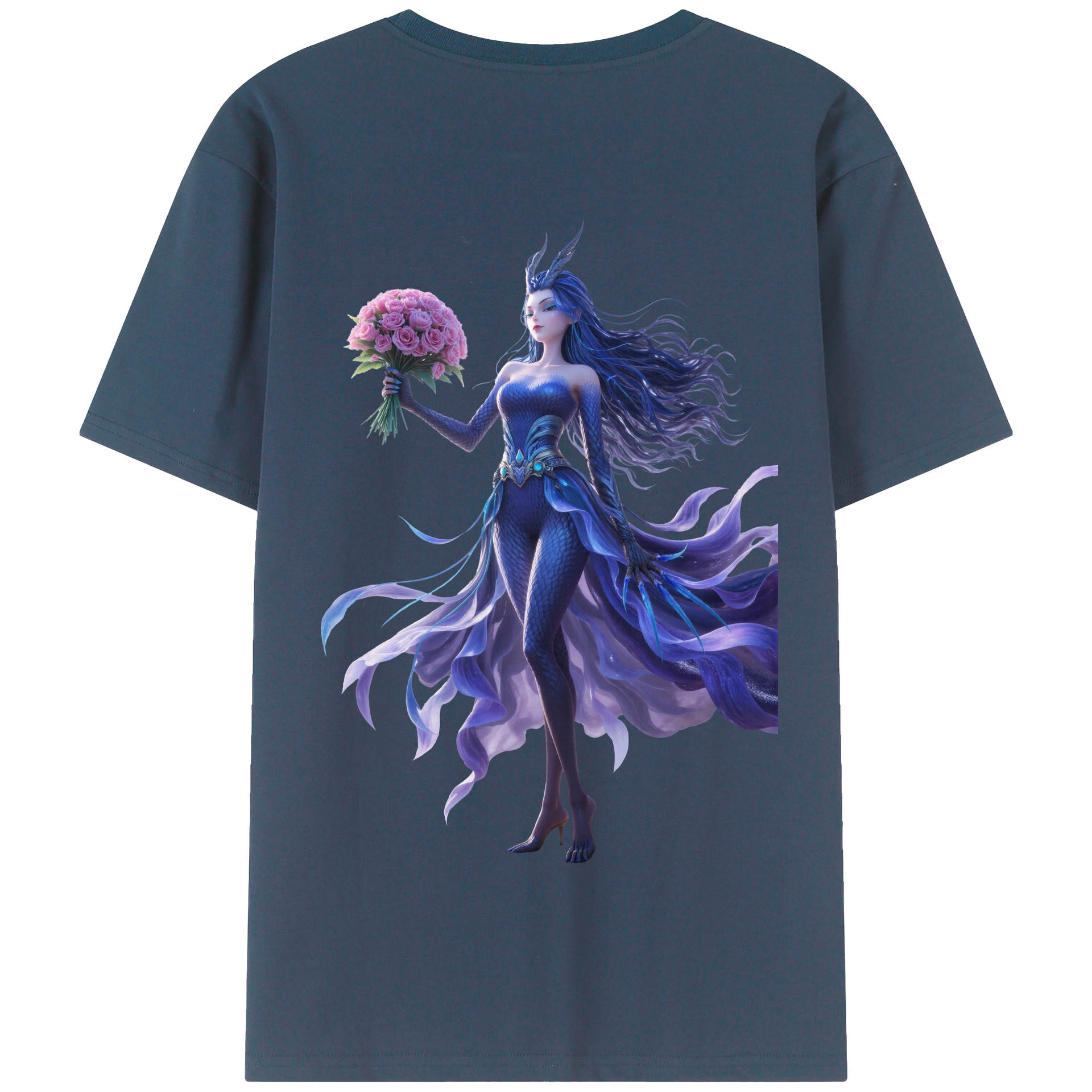 （画像用） Ne Zha 2 ナタ 魔童の大暴れ 綿100％半袖Tシャツ（背面プリント）