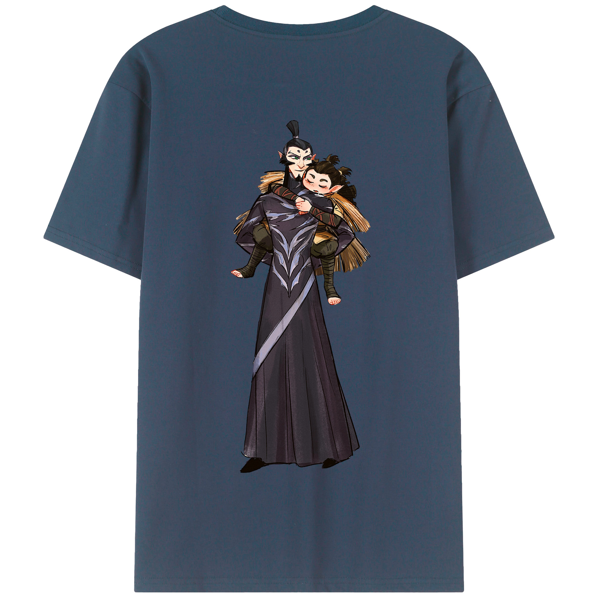 （画像用） Ne Zha 2 ナタ 魔童の大暴れ 綿100％半袖Tシャツ（背面プリント）