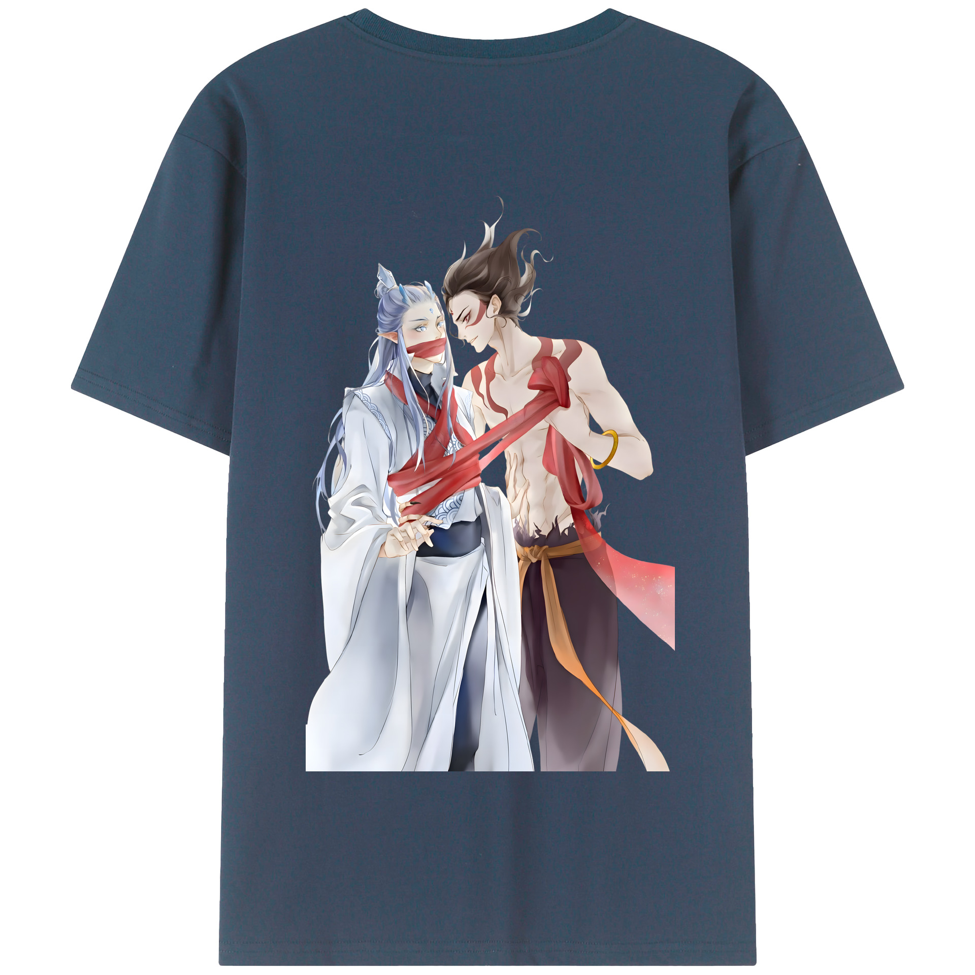 （画像用） Ne Zha 2 ナタ 魔童の大暴れ 綿100％半袖Tシャツ（背面プリント）