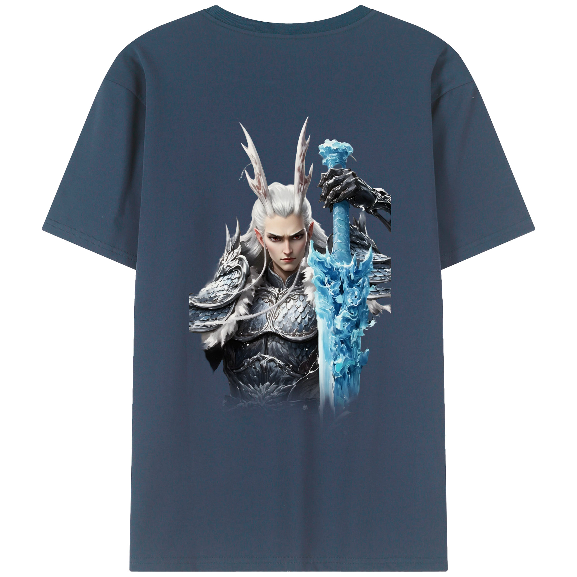 （画像用） Ne Zha 2 ナタ 魔童の大暴れ 綿100％半袖Tシャツ（背面プリント）