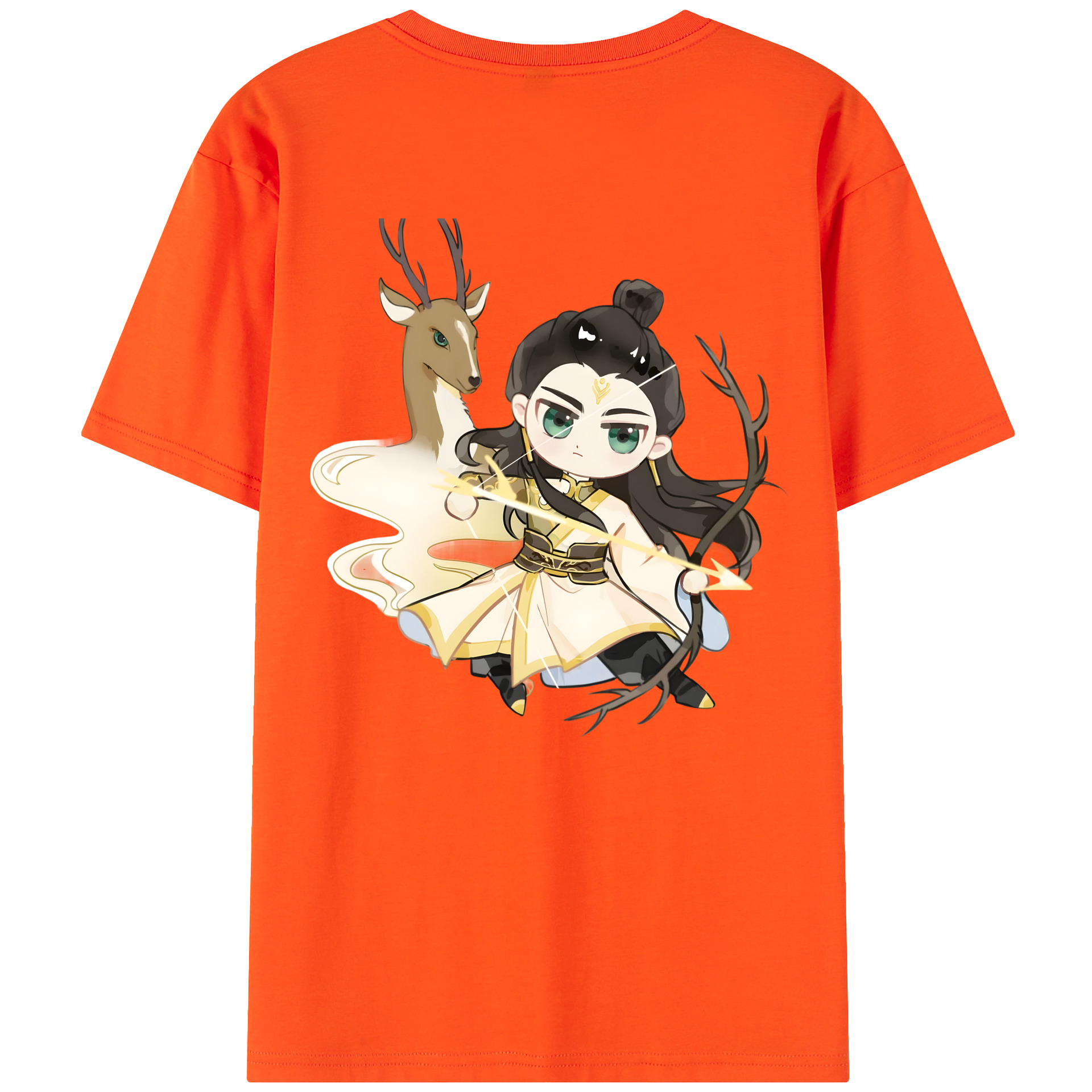 （画像用） Ne Zha 2 ナタ 魔童の大暴れ 綿100％半袖Tシャツ（背面プリント）