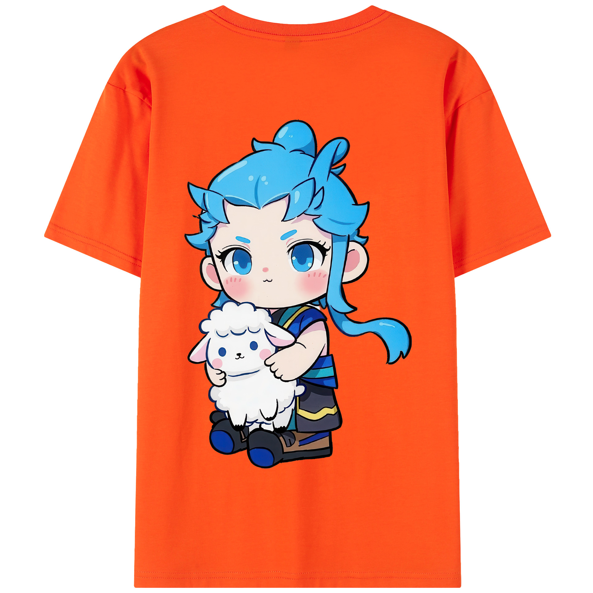 （画像用） Ne Zha 2 ナタ 魔童の大暴れ 綿100％半袖Tシャツ（背面プリント）