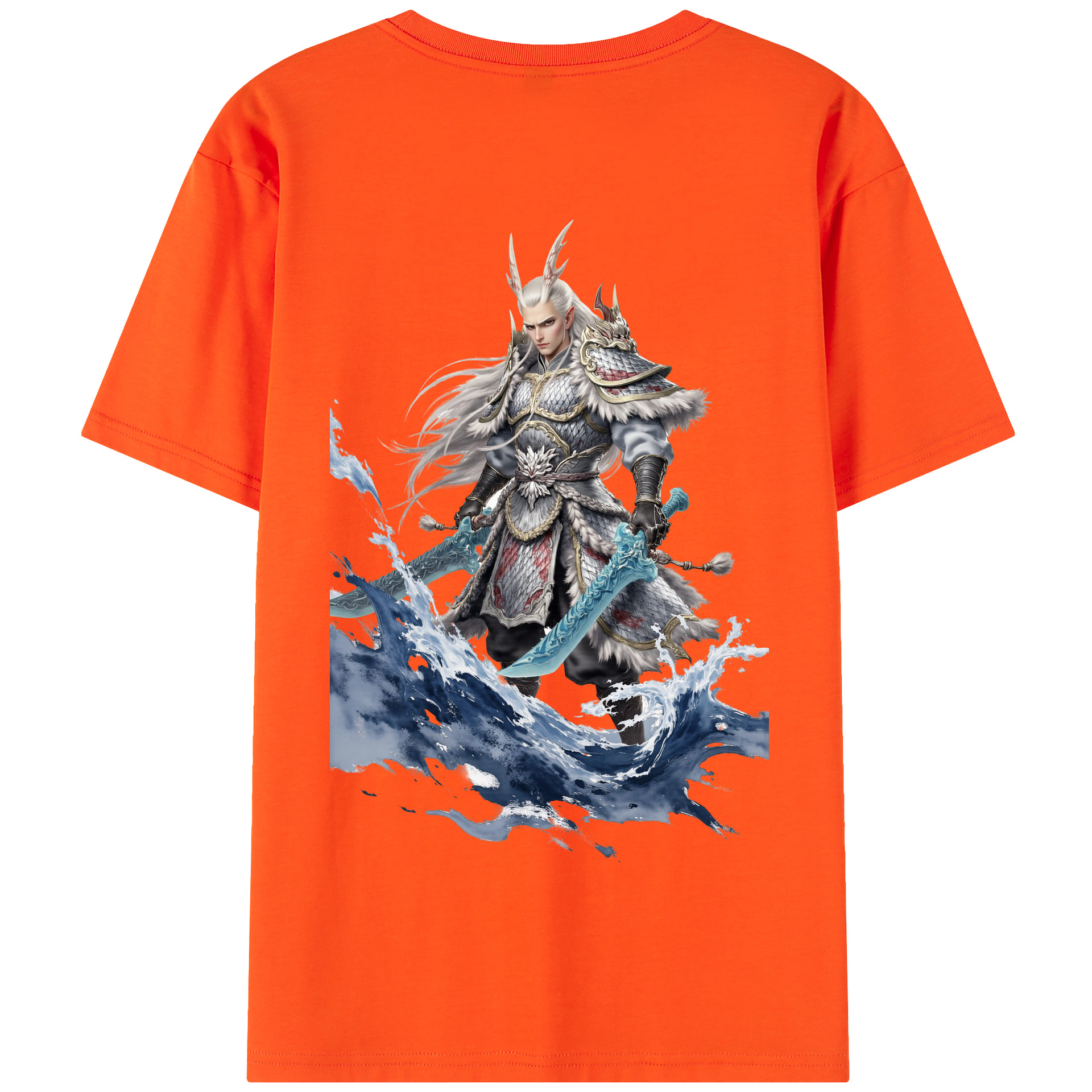（画像用） Ne Zha 2 ナタ 魔童の大暴れ 綿100％半袖Tシャツ（背面プリント）