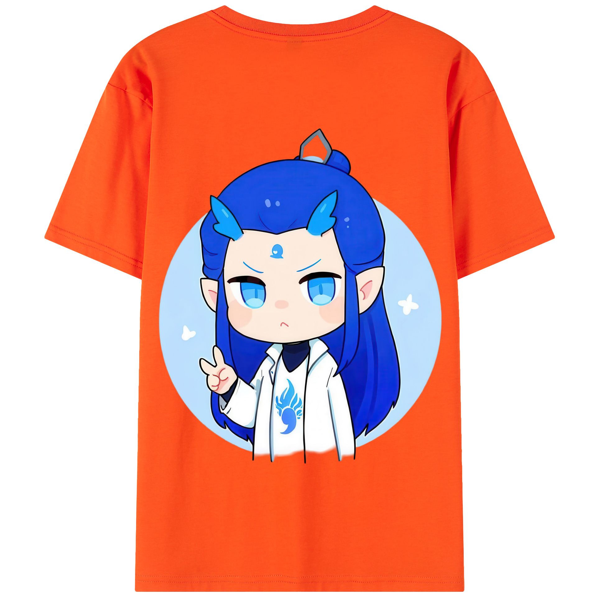 （画像用） Ne Zha 2 ナタ 魔童の大暴れ 綿100％半袖Tシャツ（背面プリント）