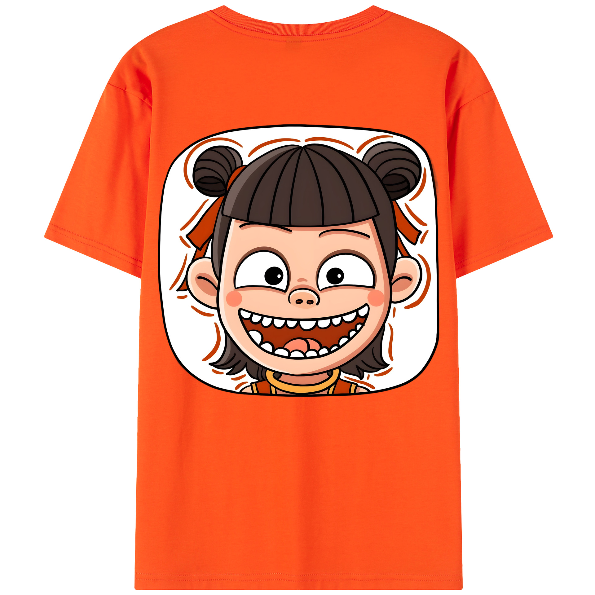 （画像用） Ne Zha 2 ナタ 魔童の大暴れ 綿100％半袖Tシャツ（背面プリント）