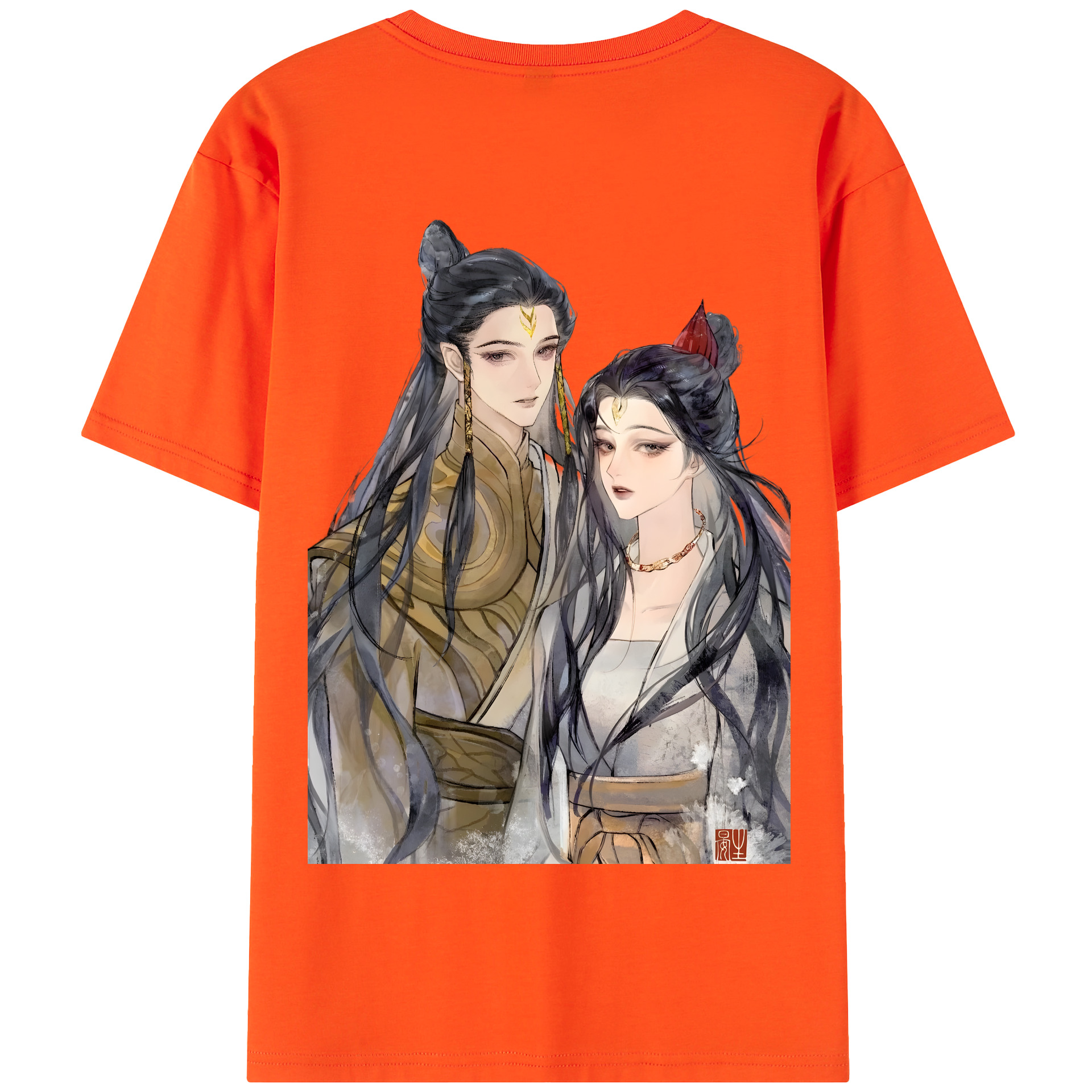 （画像用） Ne Zha 2 ナタ 魔童の大暴れ 綿100％半袖Tシャツ（背面プリント）