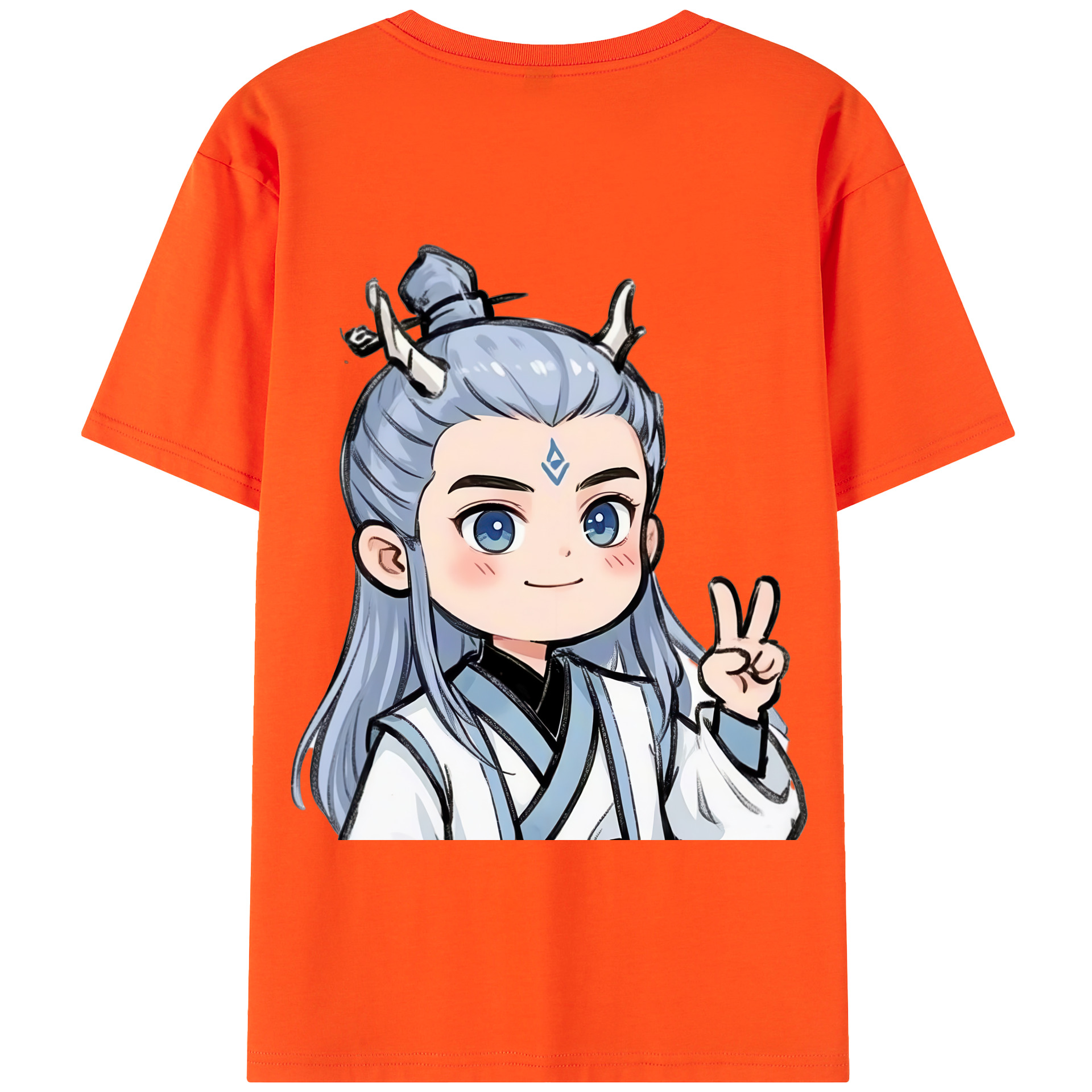 （画像用） Ne Zha 2 ナタ 魔童の大暴れ 綿100％半袖Tシャツ（背面プリント）