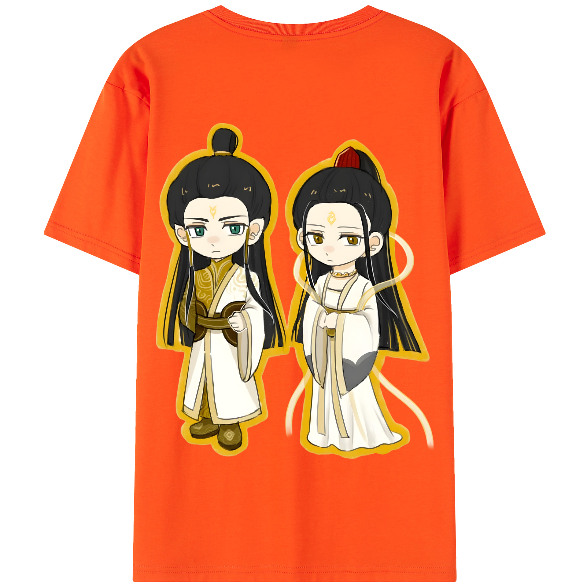 （画像用） Ne Zha 2 ナタ 魔童の大暴れ 綿100％半袖Tシャツ（背面プリント）