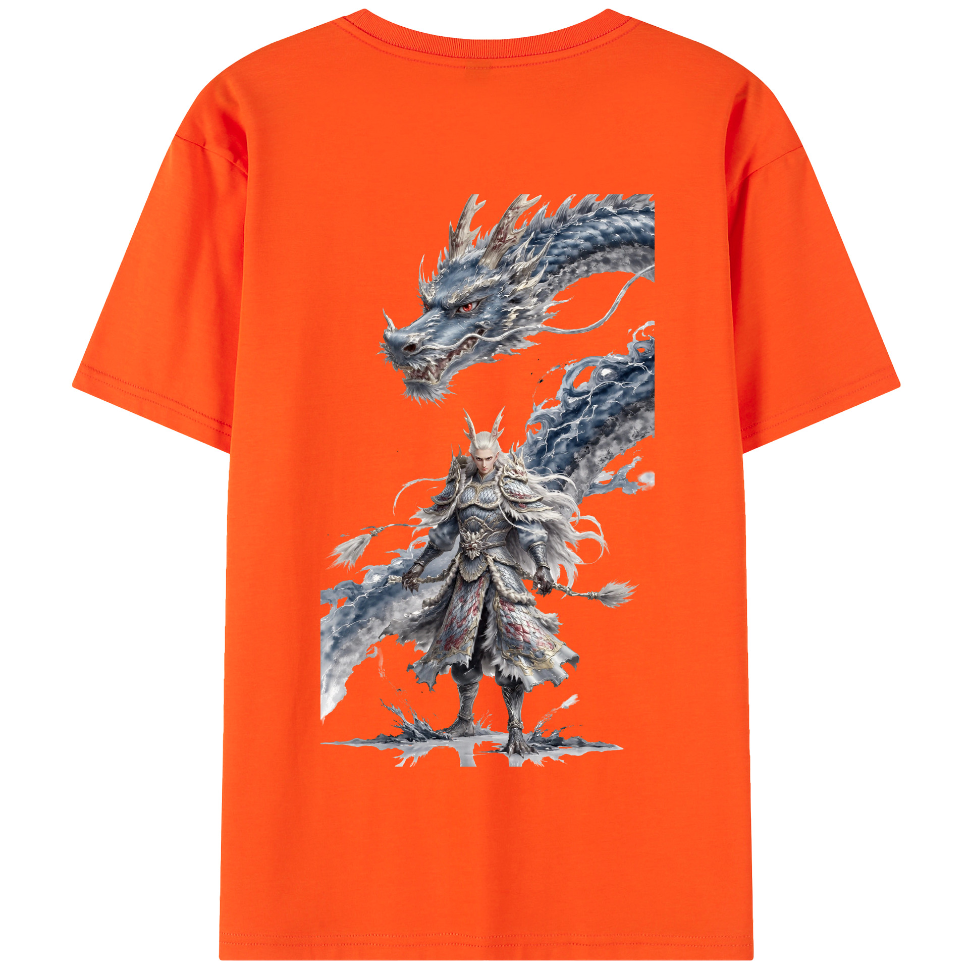 （画像用） Ne Zha 2 ナタ 魔童の大暴れ 綿100％半袖Tシャツ（背面プリント）