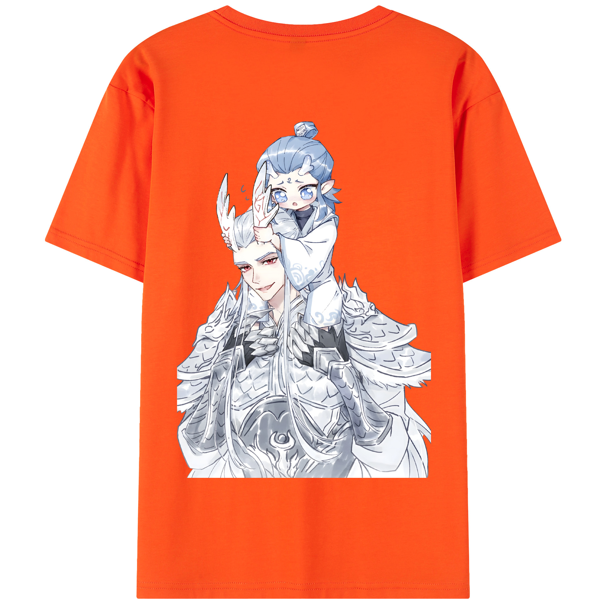（画像用） Ne Zha 2 ナタ 魔童の大暴れ 綿100％半袖Tシャツ（背面プリント）