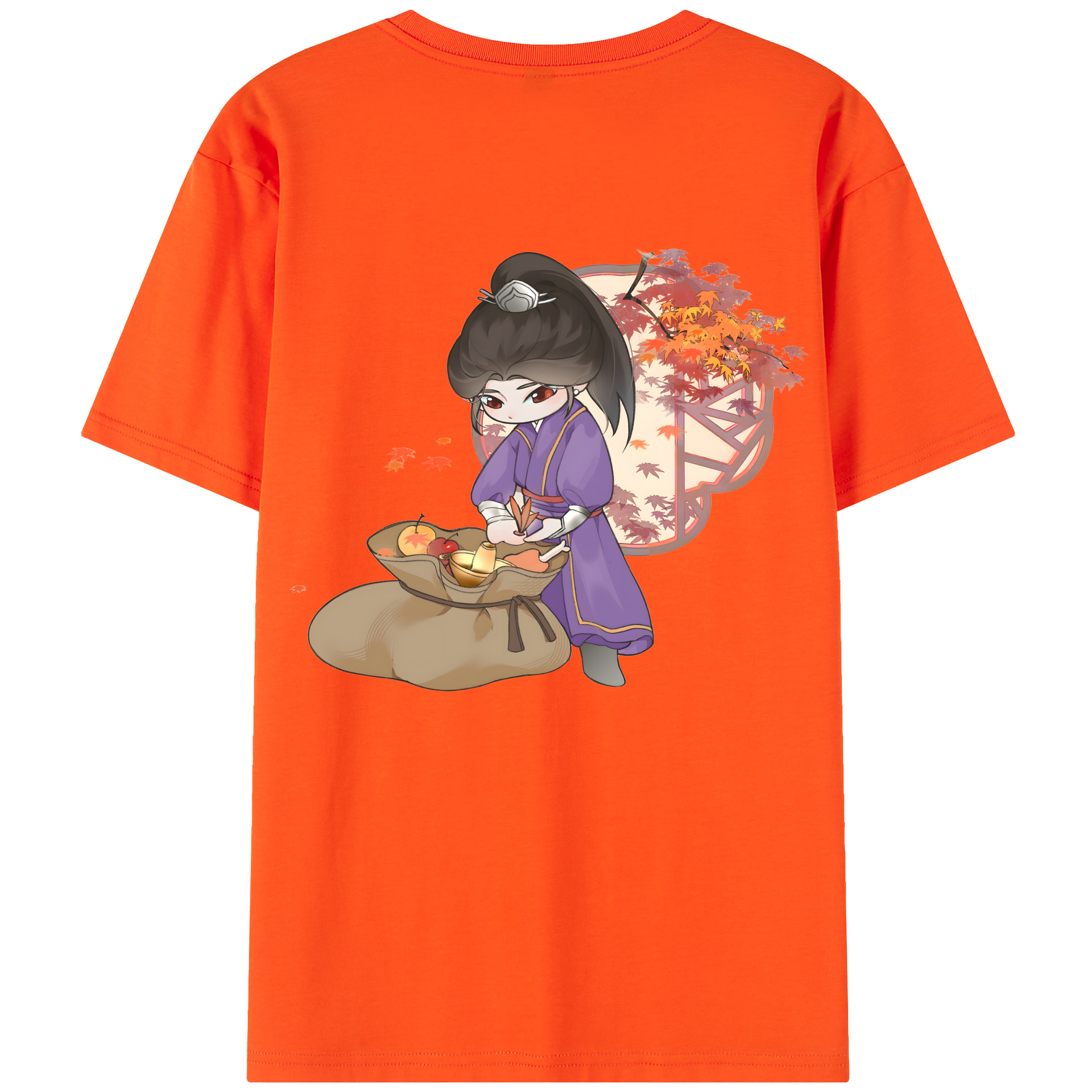 （画像用） Ne Zha 2 ナタ 魔童の大暴れ 綿100％半袖Tシャツ（背面プリント）