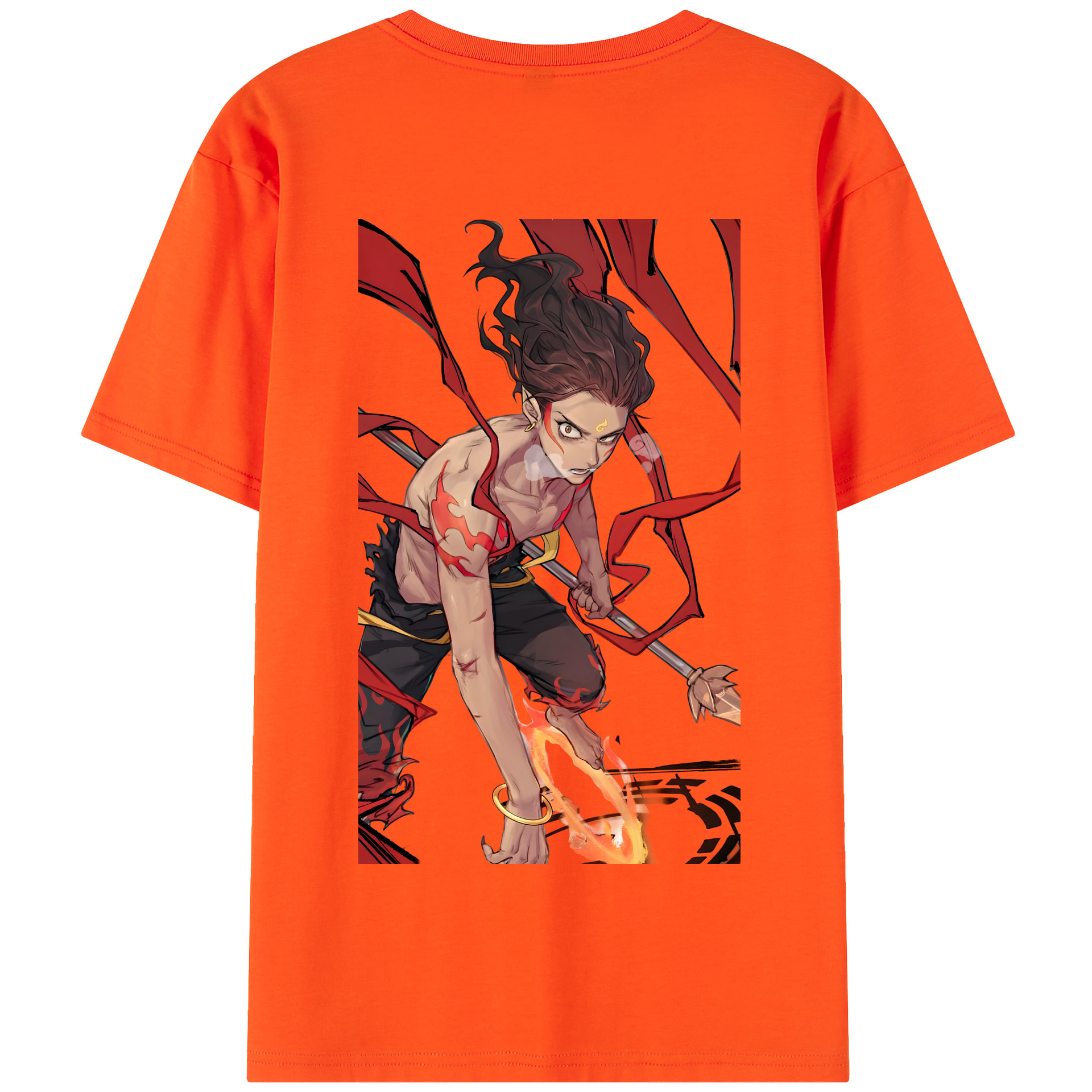 （画像用） Ne Zha 2 ナタ 魔童の大暴れ 綿100％半袖Tシャツ（背面プリント）