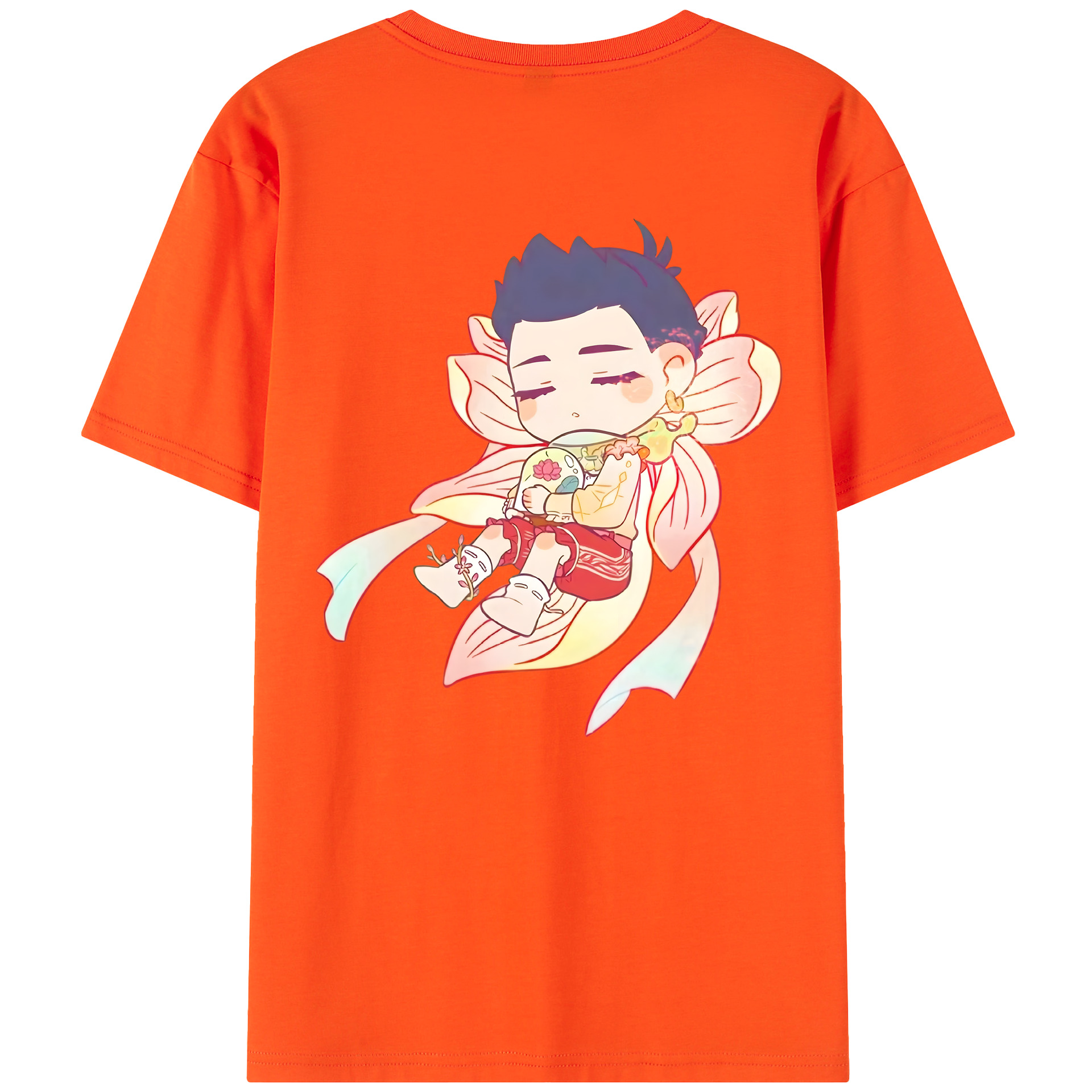 （画像用） Ne Zha 2 ナタ 魔童の大暴れ 綿100％半袖Tシャツ（背面プリント）