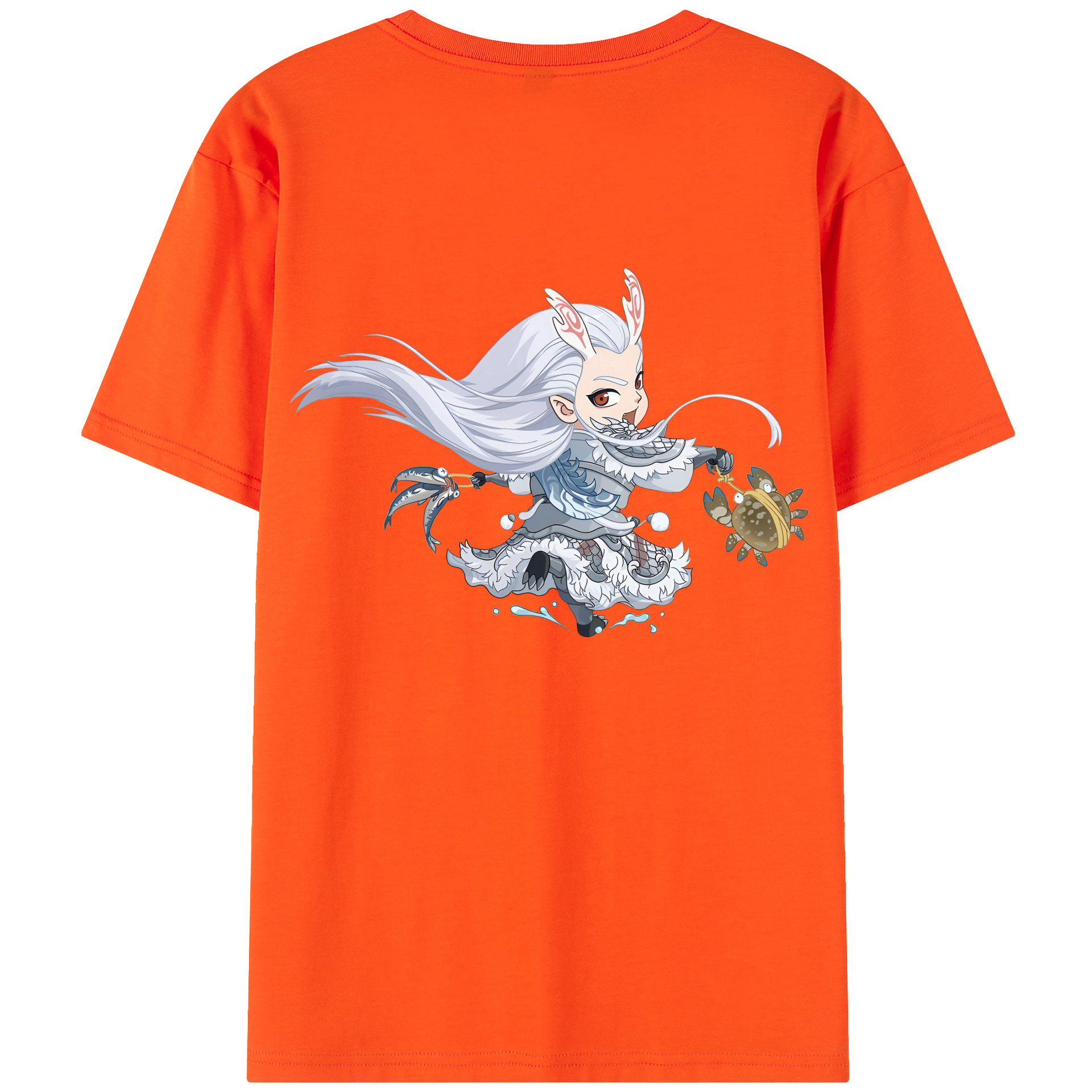 （画像用） Ne Zha 2 ナタ 魔童の大暴れ 綿100％半袖Tシャツ（背面プリント）