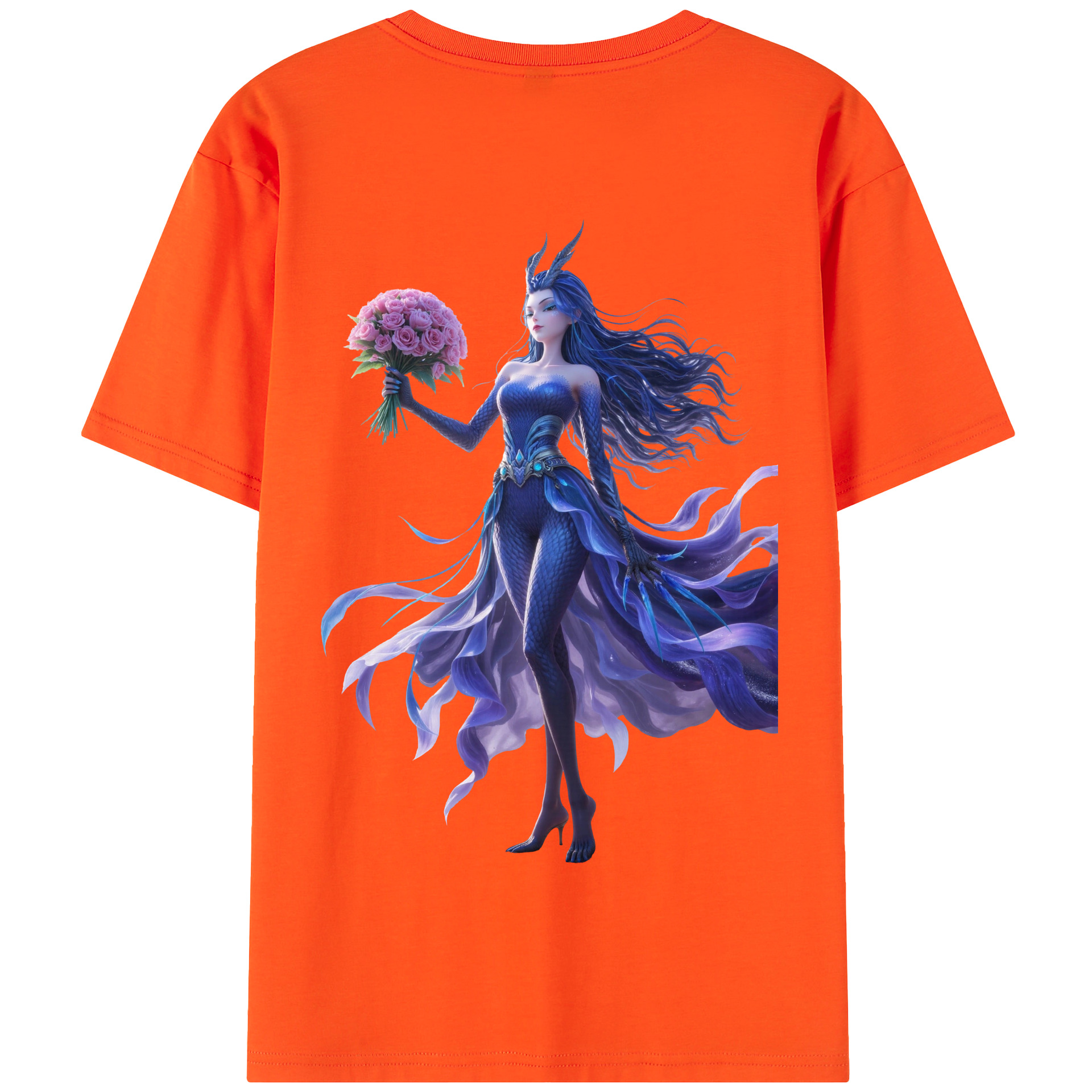 （画像用） Ne Zha 2 ナタ 魔童の大暴れ 綿100％半袖Tシャツ（背面プリント）