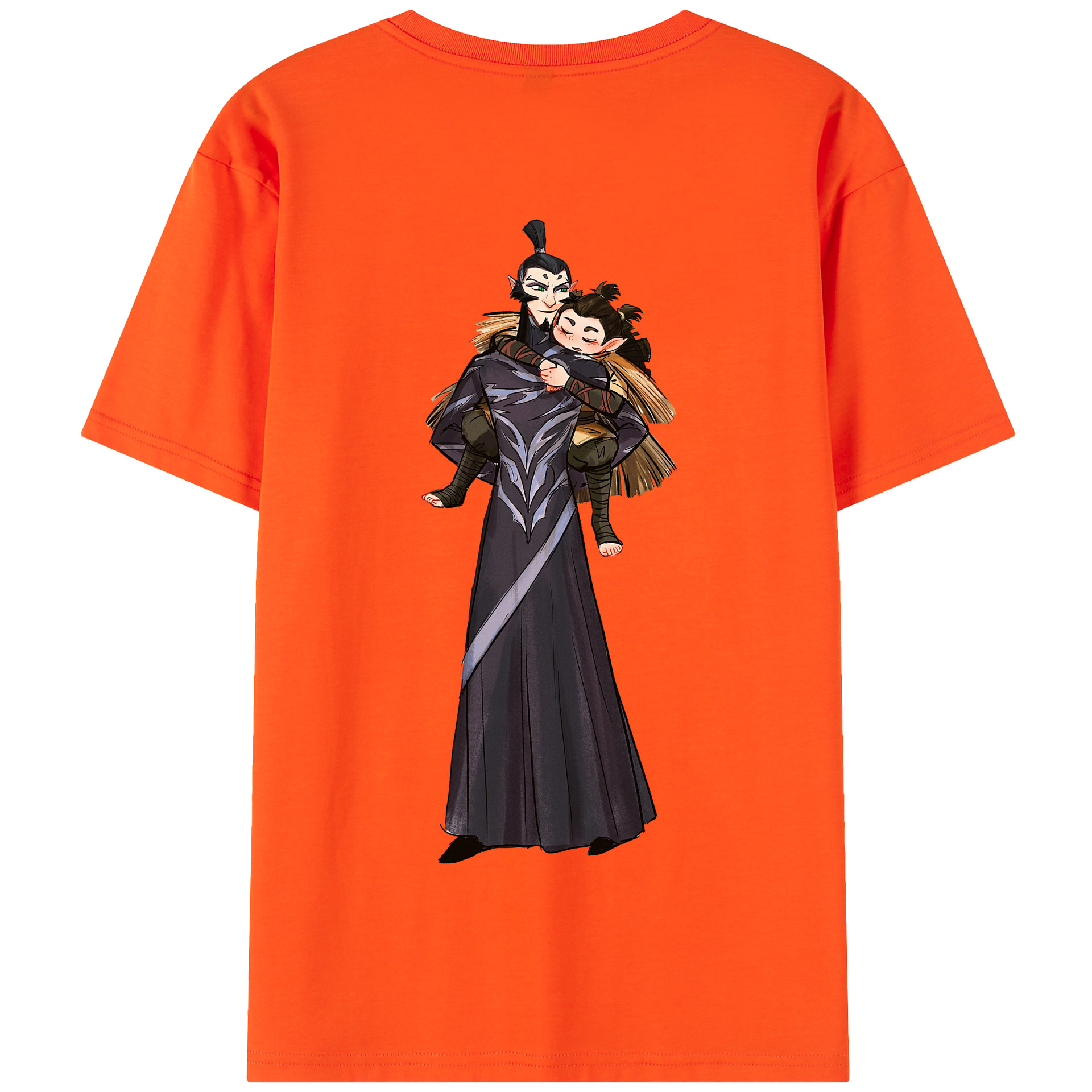 （画像用） Ne Zha 2 ナタ 魔童の大暴れ 綿100％半袖Tシャツ（背面プリント）