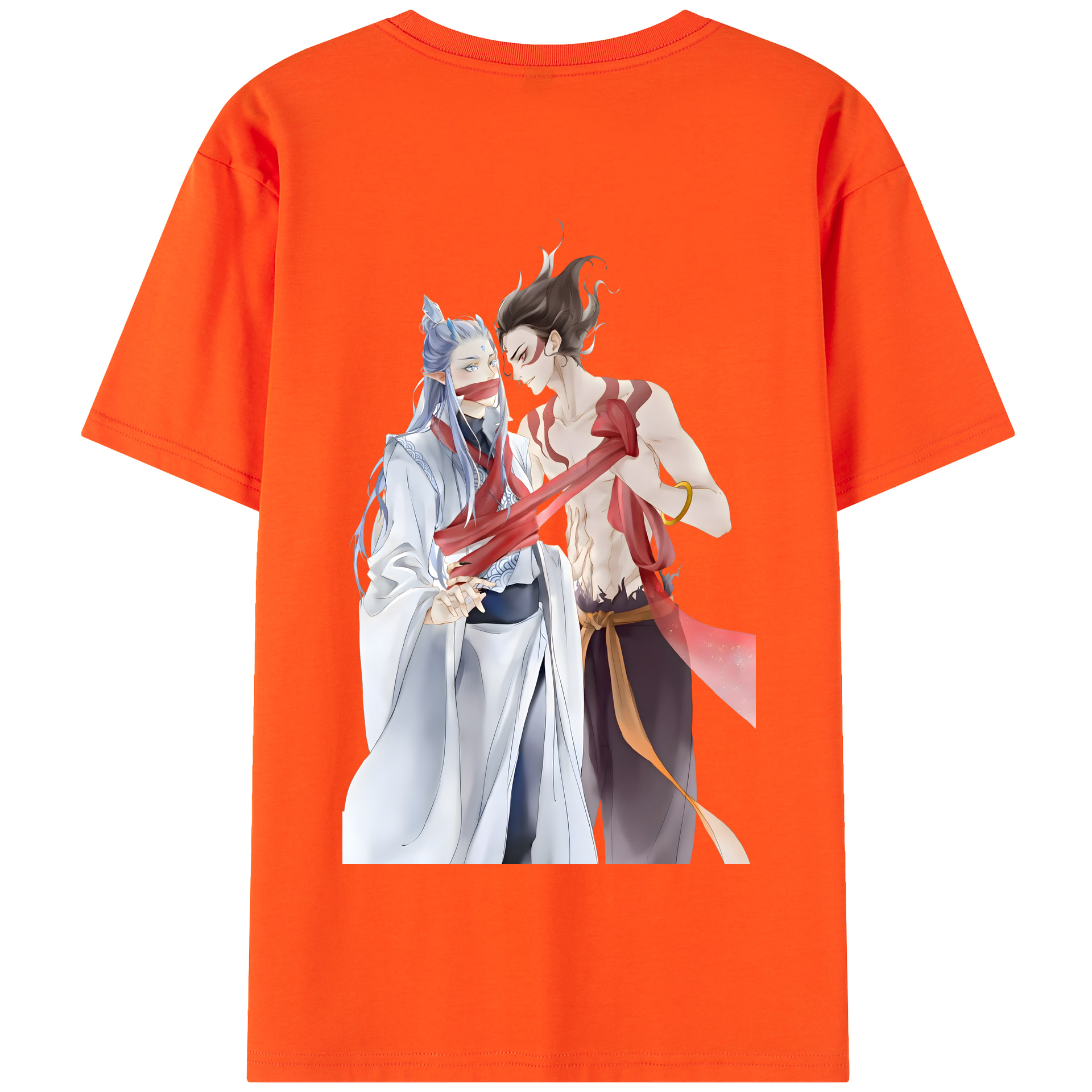 （画像用） Ne Zha 2 ナタ 魔童の大暴れ 綿100％半袖Tシャツ（背面プリント）