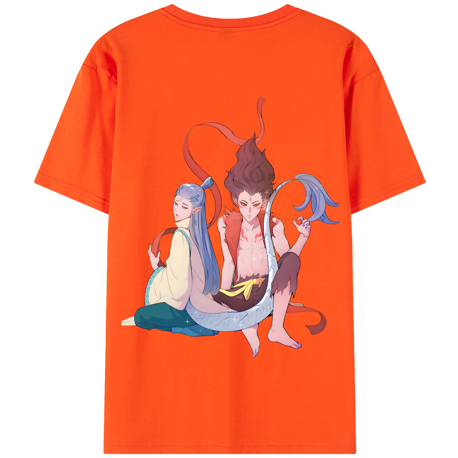 （画像用） Ne Zha 2 ナタ 魔童の大暴れ 綿100％半袖Tシャツ（背面プリント）