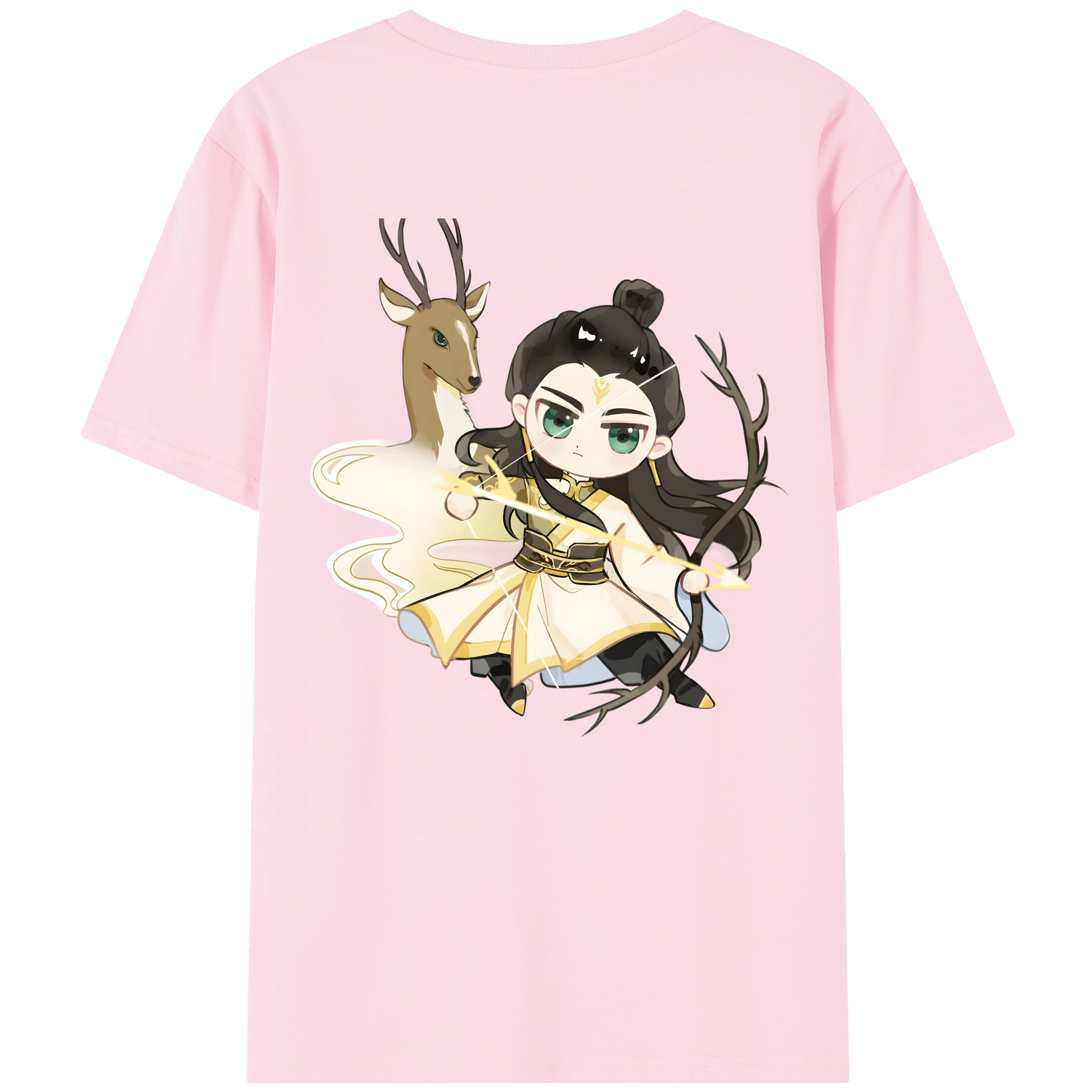 （画像用） Ne Zha 2 ナタ 魔童の大暴れ 綿100％半袖Tシャツ（背面プリント）