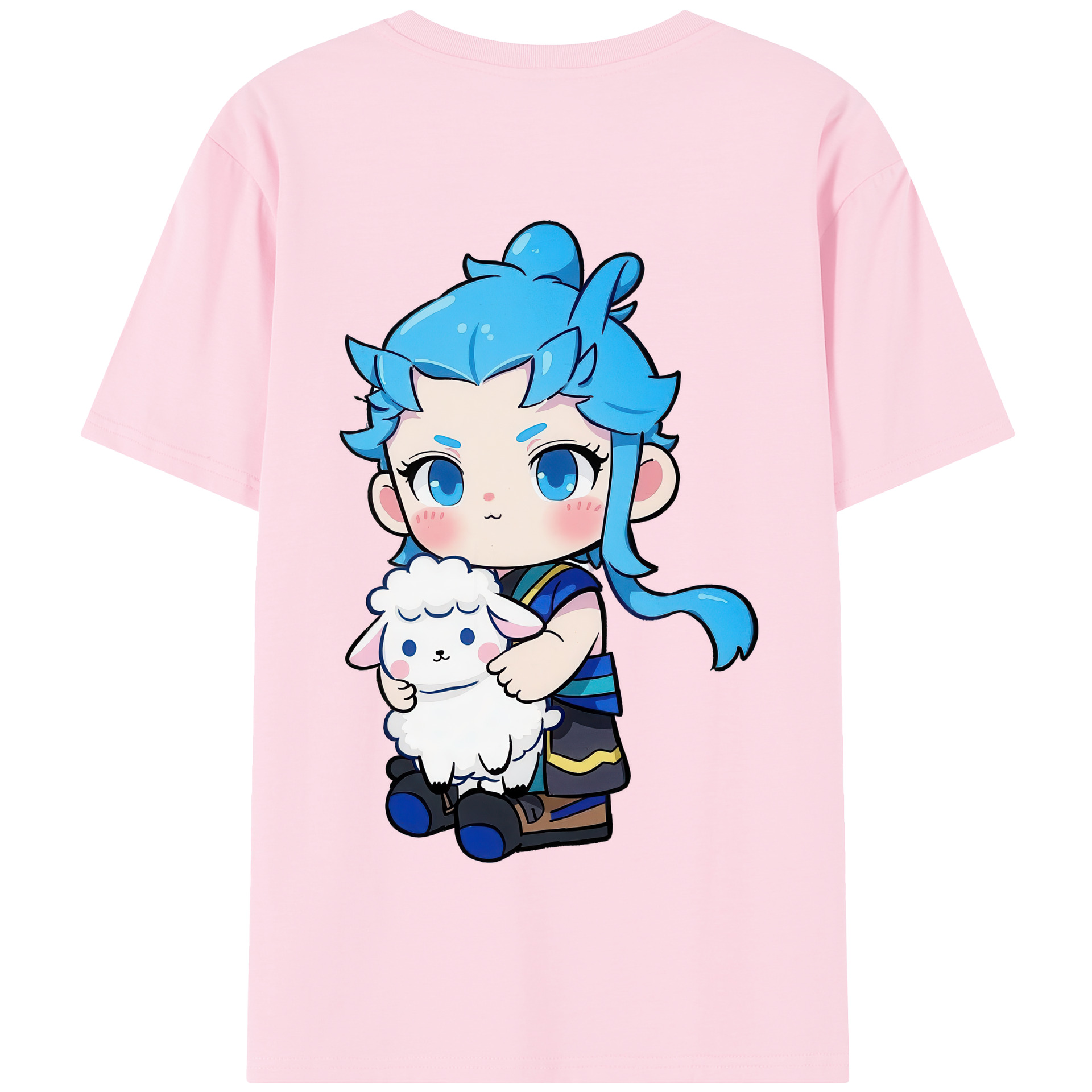 （画像用） Ne Zha 2 ナタ 魔童の大暴れ 綿100％半袖Tシャツ（背面プリント）