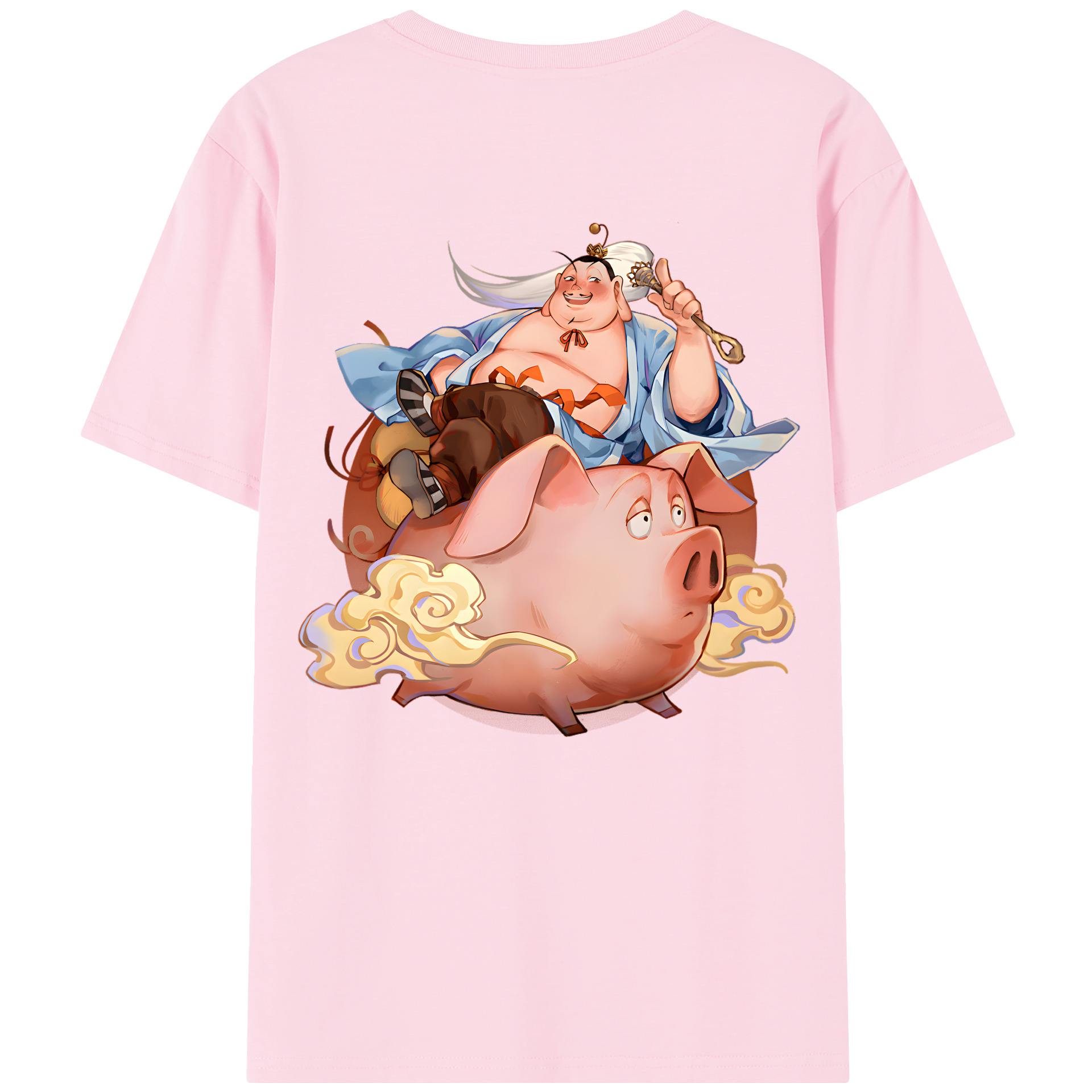 （画像用） Ne Zha 2 ナタ 魔童の大暴れ 綿100％半袖Tシャツ（背面プリント）
