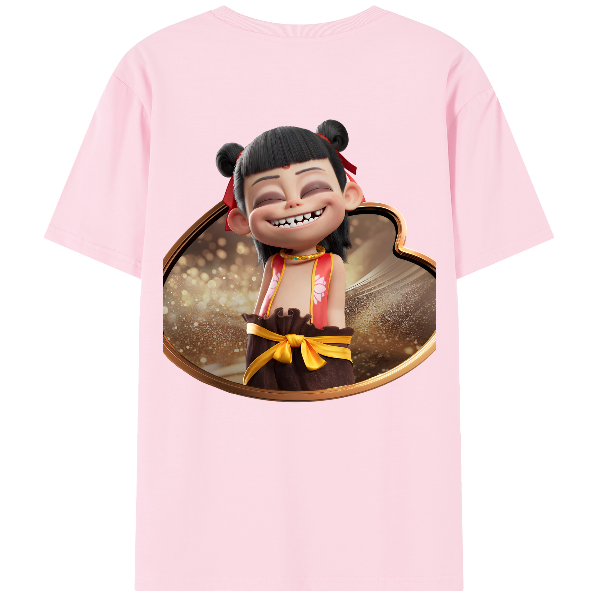（画像用） Ne Zha 2 ナタ 魔童の大暴れ 綿100％半袖Tシャツ（背面プリント）