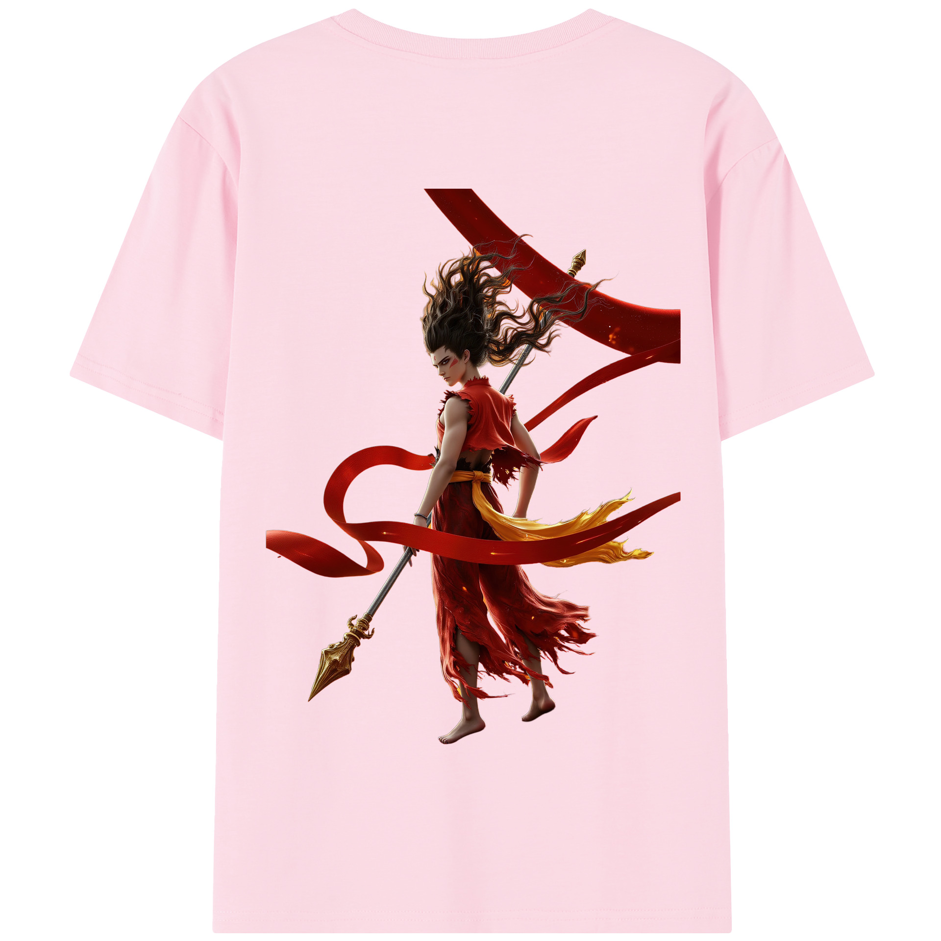 （画像用） Ne Zha 2 ナタ 魔童の大暴れ 綿100％半袖Tシャツ（背面プリント）