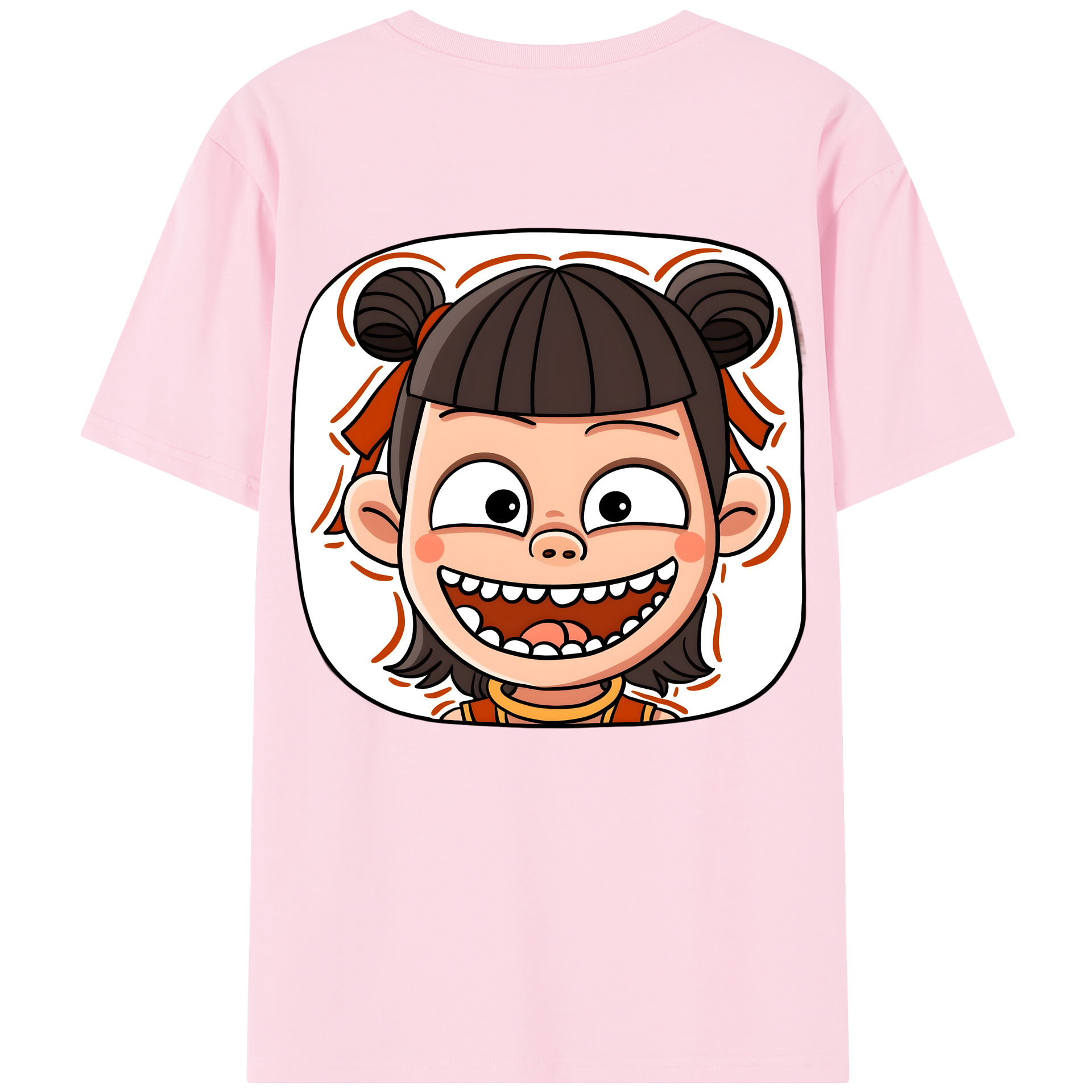 （画像用） Ne Zha 2 ナタ 魔童の大暴れ 綿100％半袖Tシャツ（背面プリント）