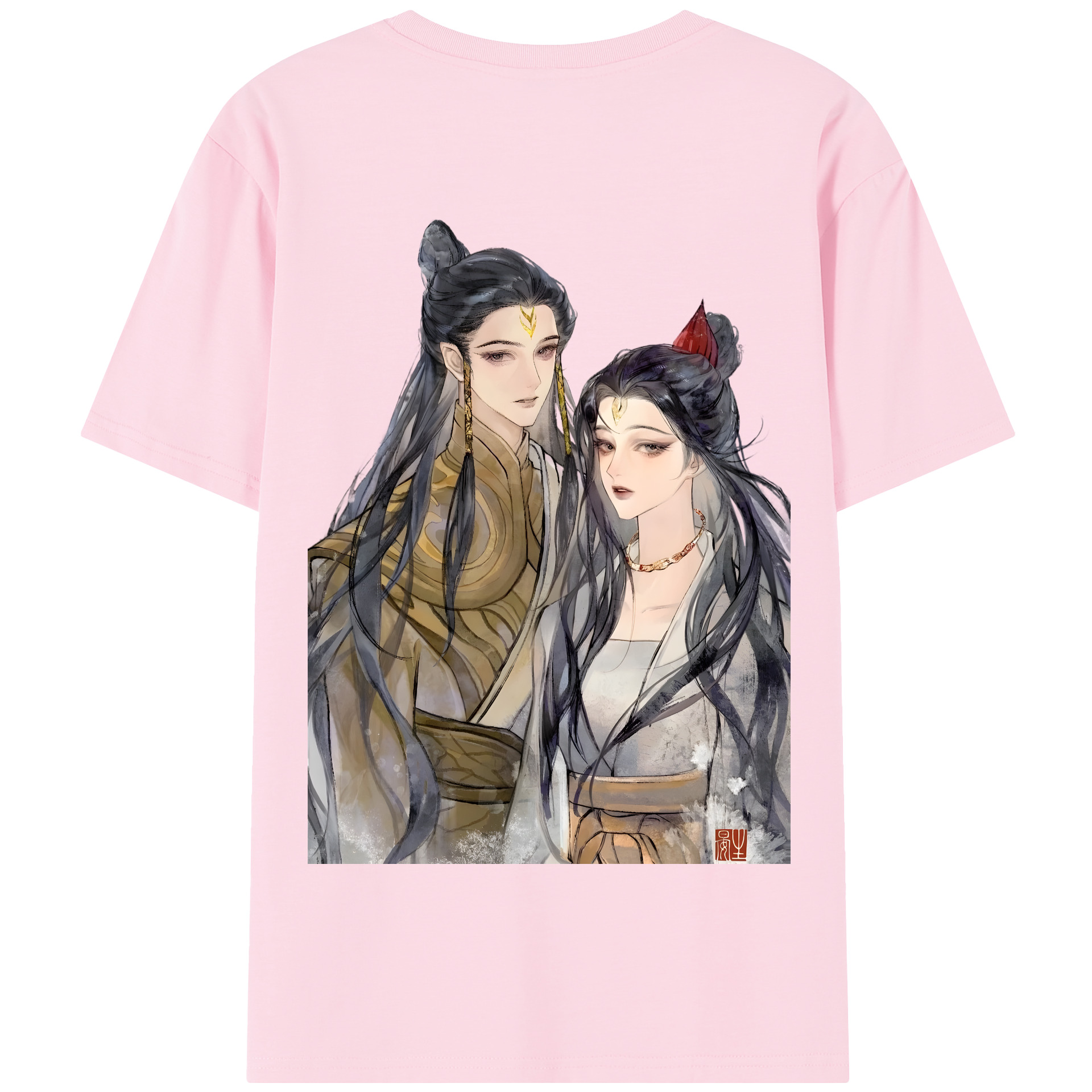 （画像用） Ne Zha 2 ナタ 魔童の大暴れ 綿100％半袖Tシャツ（背面プリント）