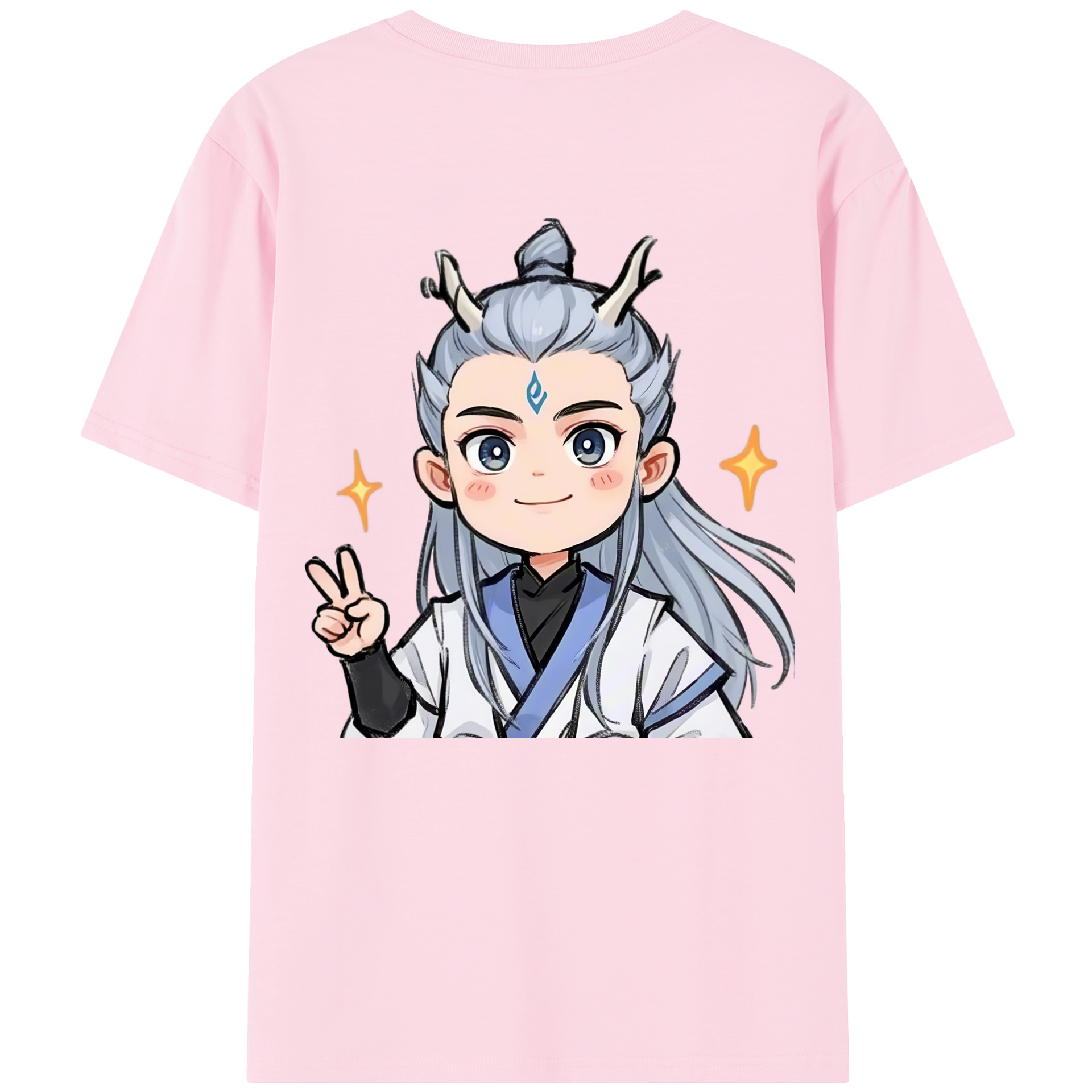 （画像用） Ne Zha 2 ナタ 魔童の大暴れ 綿100％半袖Tシャツ（背面プリント）