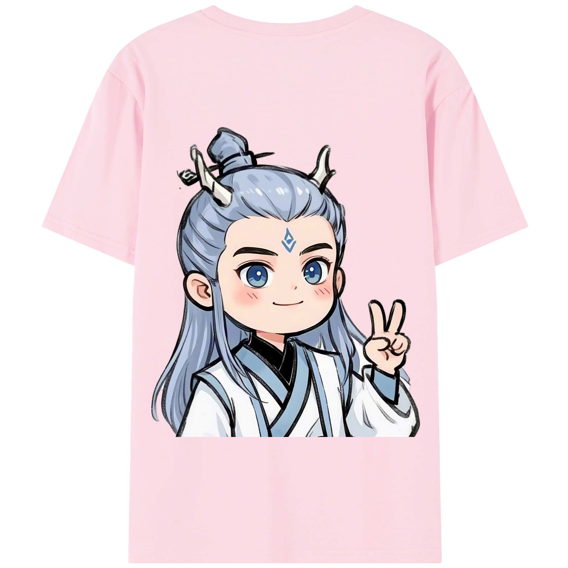（画像用） Ne Zha 2 ナタ 魔童の大暴れ 綿100％半袖Tシャツ（背面プリント）