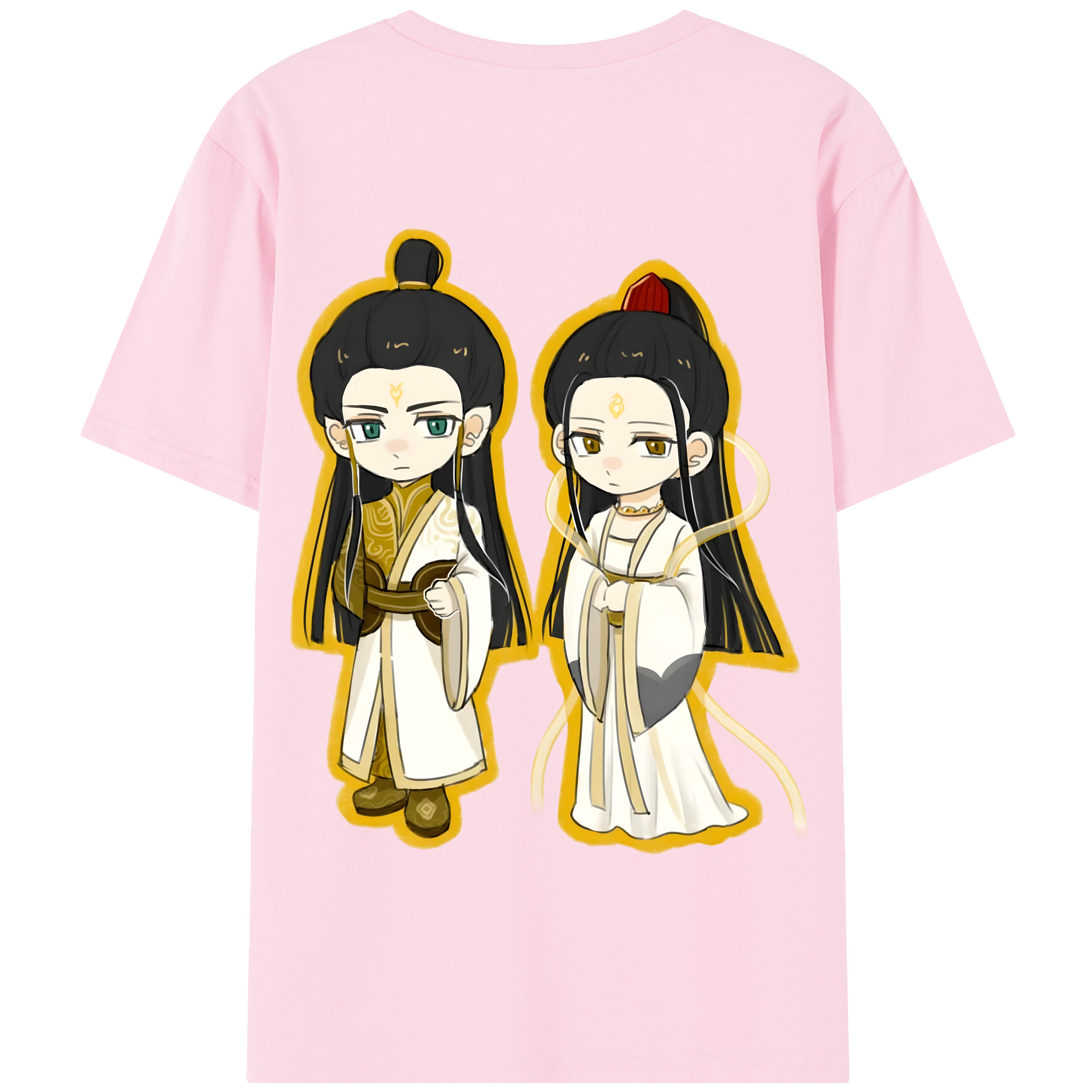 （画像用） Ne Zha 2 ナタ 魔童の大暴れ 綿100％半袖Tシャツ（背面プリント）