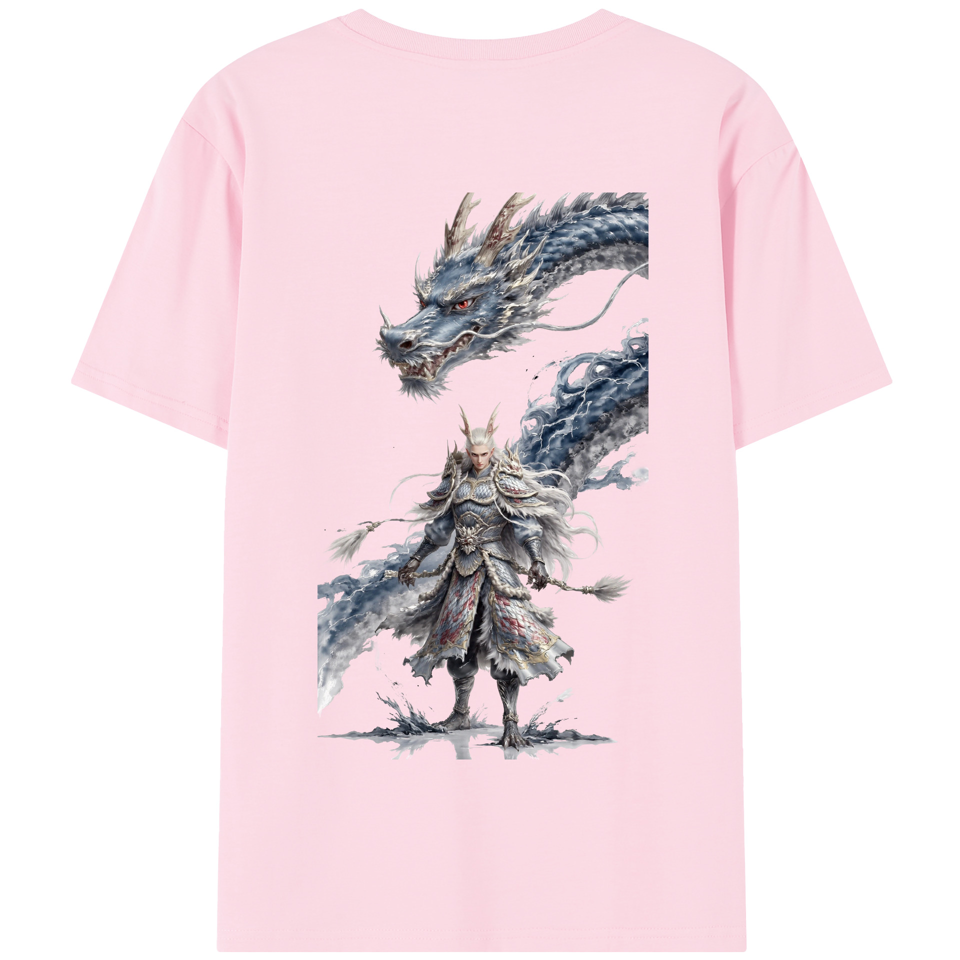 （画像用） Ne Zha 2 ナタ 魔童の大暴れ 綿100％半袖Tシャツ（背面プリント）