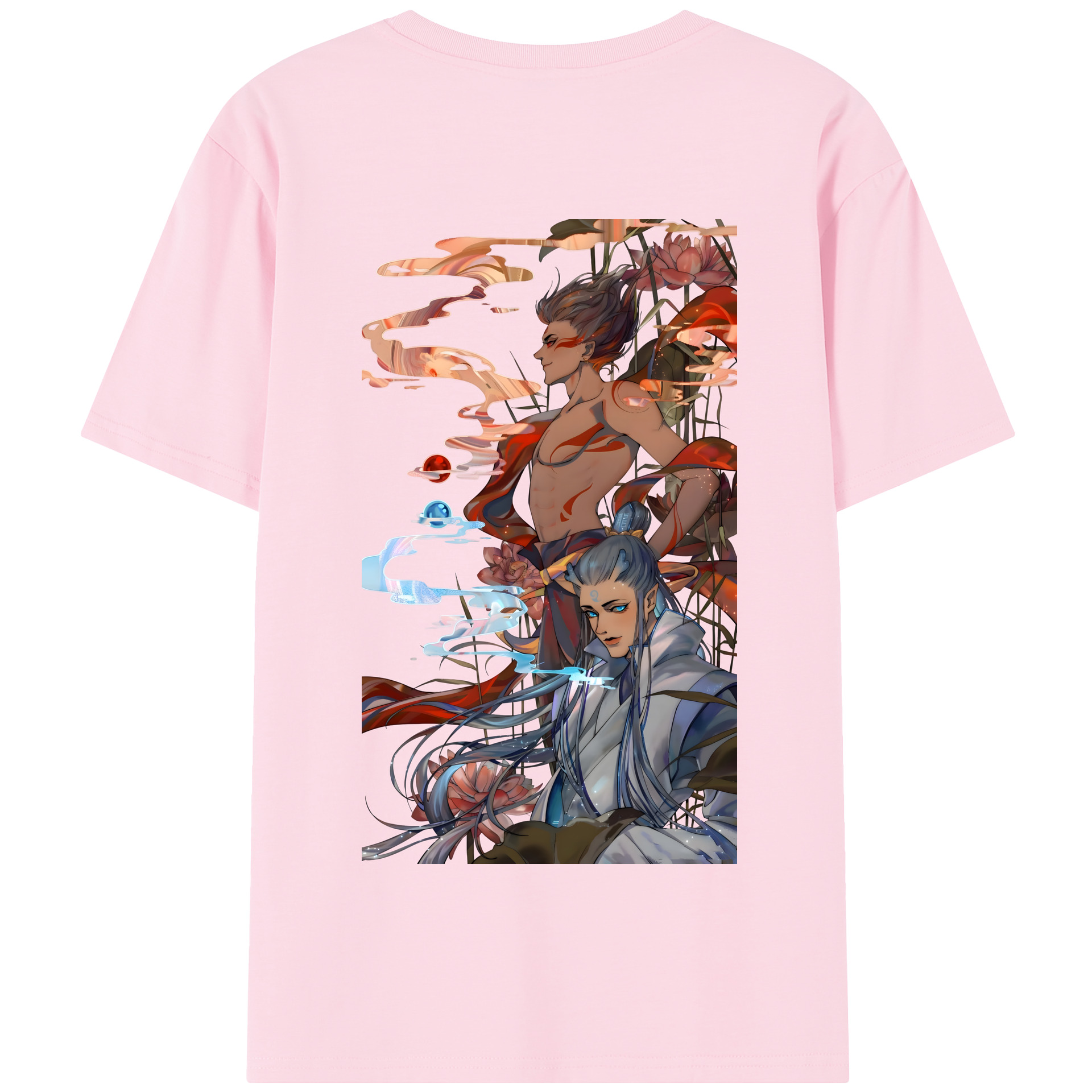 （画像用） Ne Zha 2 ナタ 魔童の大暴れ 綿100％半袖Tシャツ（背面プリント）