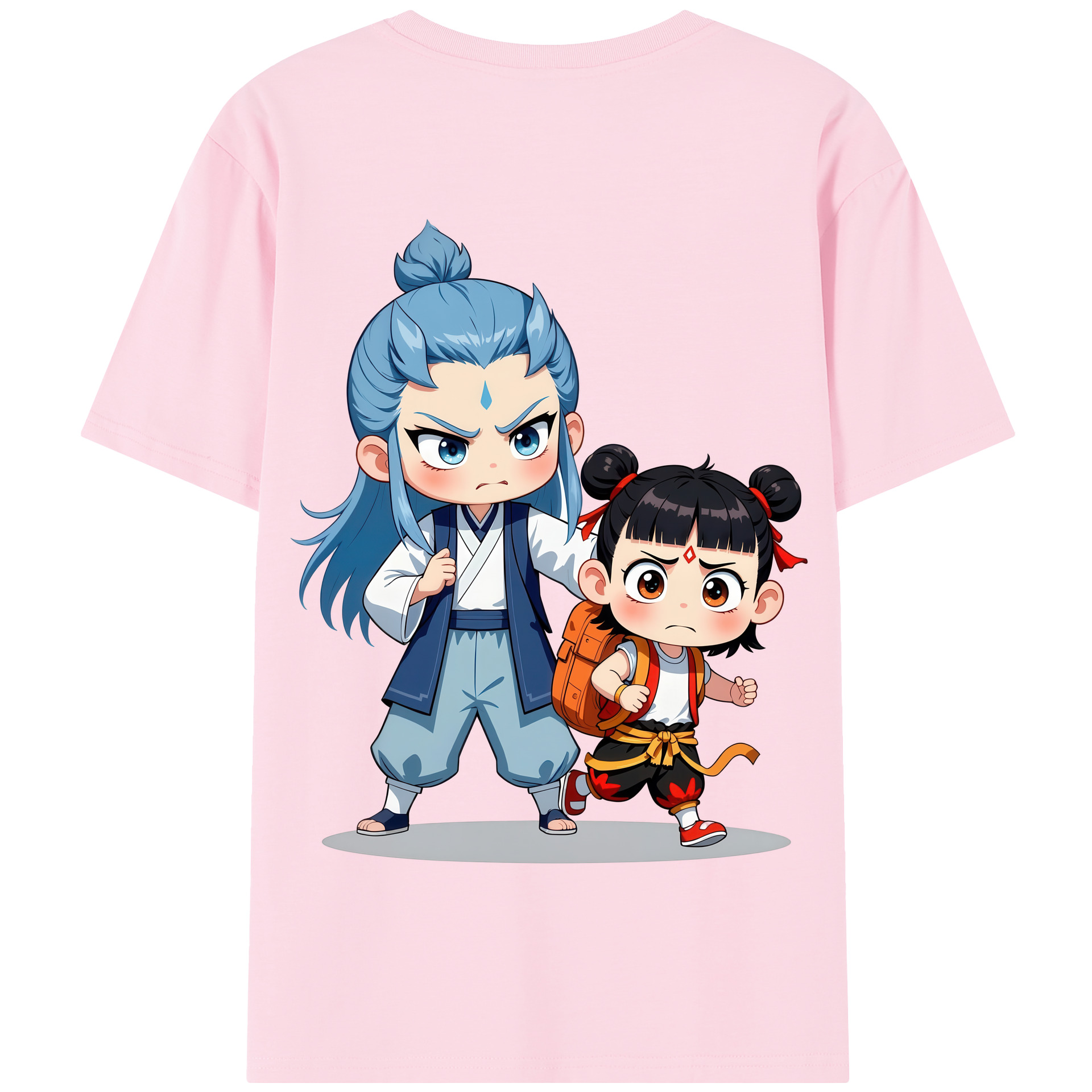 （画像用） Ne Zha 2 ナタ 魔童の大暴れ 綿100％半袖Tシャツ（背面プリント）