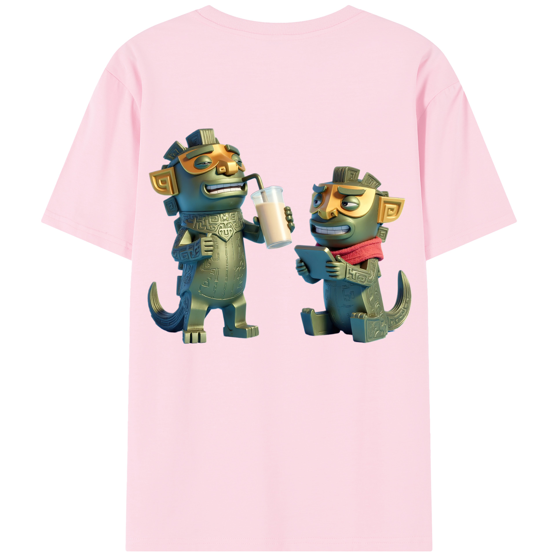 （画像用） Ne Zha 2 ナタ 魔童の大暴れ 綿100％半袖Tシャツ（背面プリント）