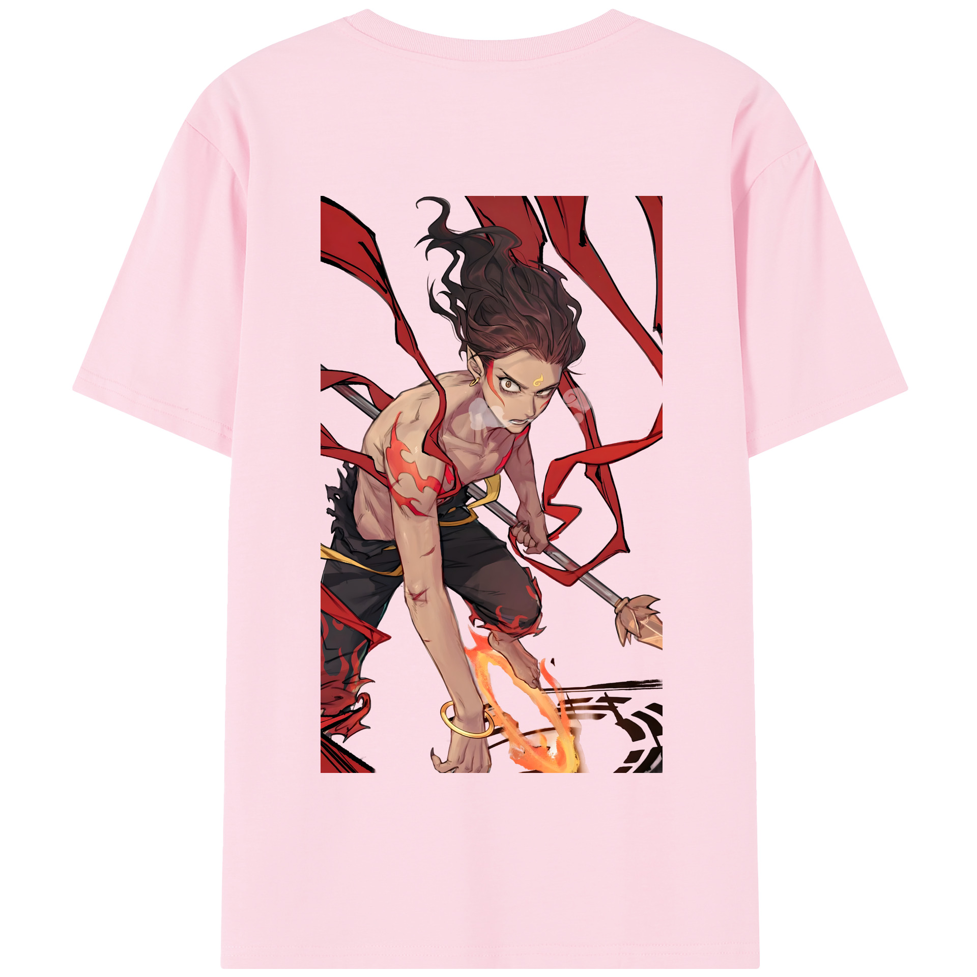 （画像用） Ne Zha 2 ナタ 魔童の大暴れ 綿100％半袖Tシャツ（背面プリント）