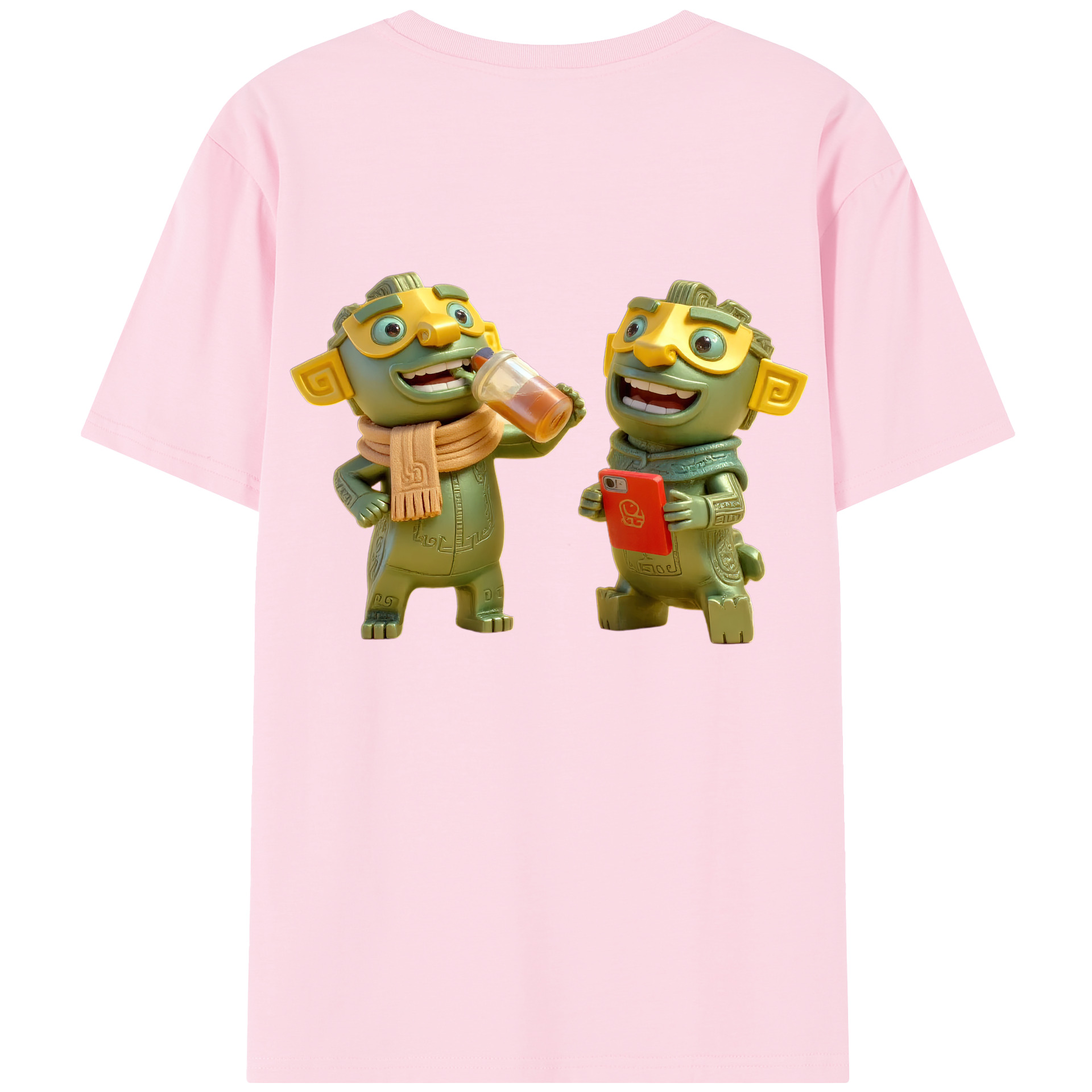 （画像用） Ne Zha 2 ナタ 魔童の大暴れ 綿100％半袖Tシャツ（背面プリント）