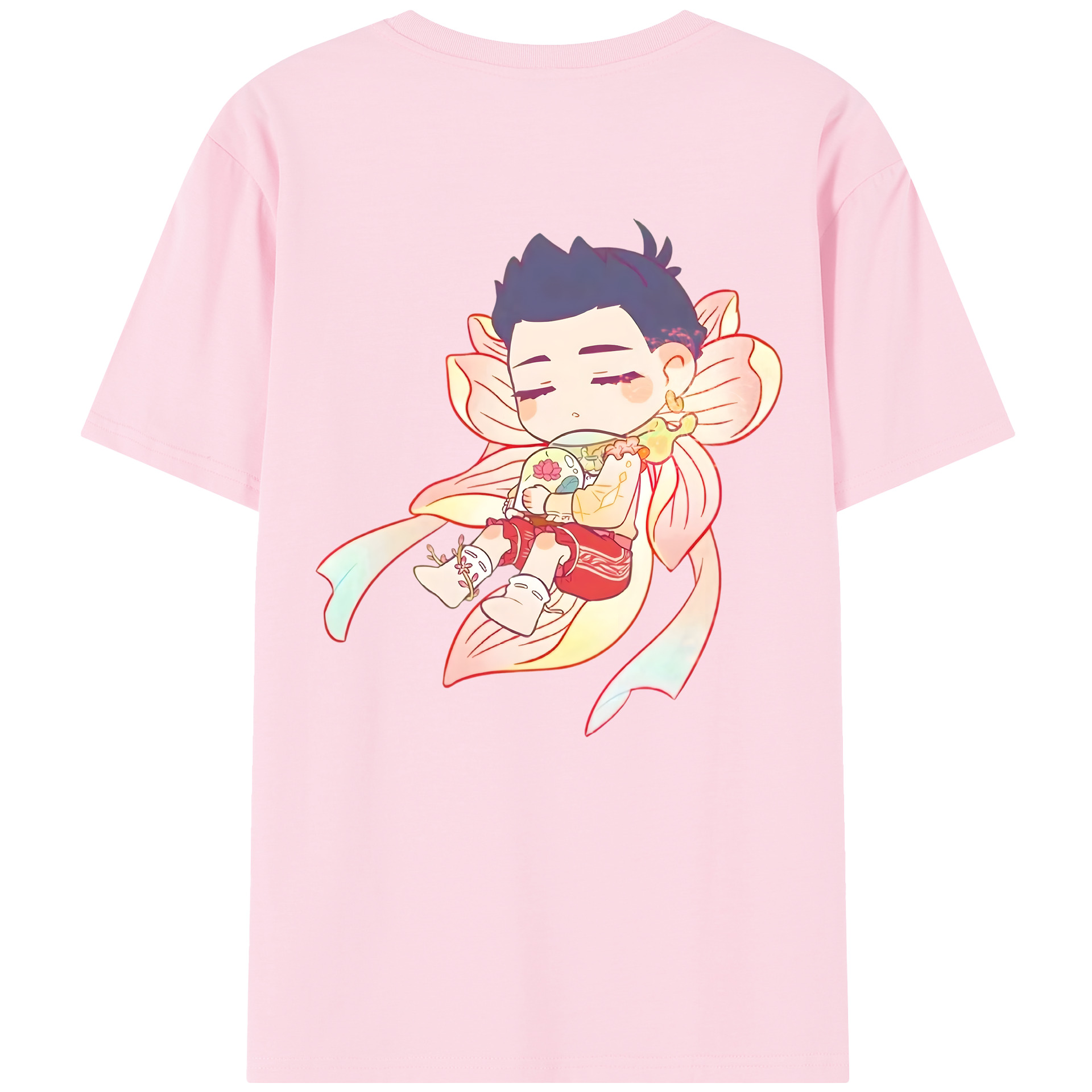 （画像用） Ne Zha 2 ナタ 魔童の大暴れ 綿100％半袖Tシャツ（背面プリント）