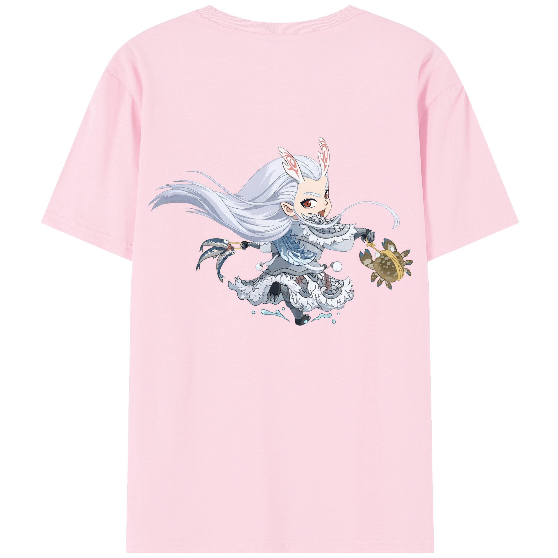 （画像用） Ne Zha 2 ナタ 魔童の大暴れ 綿100％半袖Tシャツ（背面プリント）