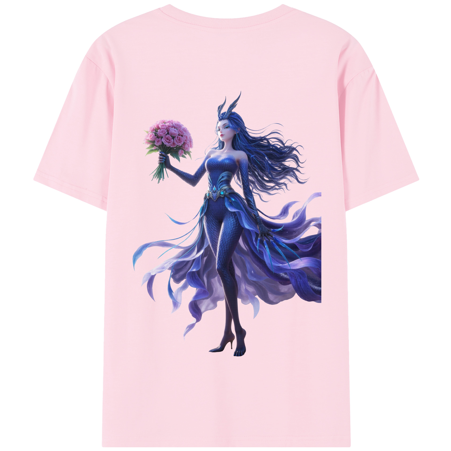 （画像用） Ne Zha 2 ナタ 魔童の大暴れ 綿100％半袖Tシャツ（背面プリント）